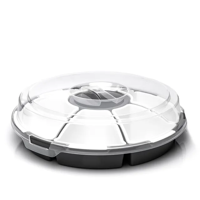 BigDean Küche Snackschale 32 cm mit Deckel 6 Schalen grau