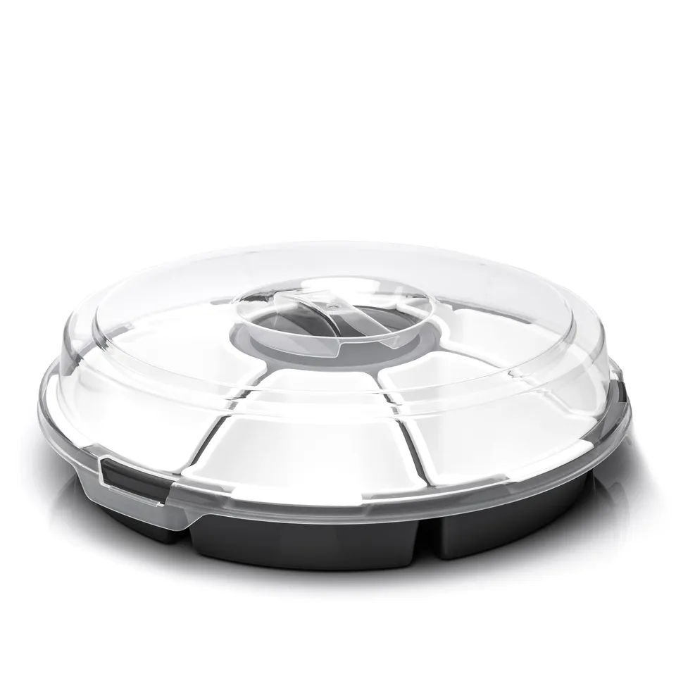 BigDean Küche Snackschale 32 cm mit Deckel 6 Schalen grau