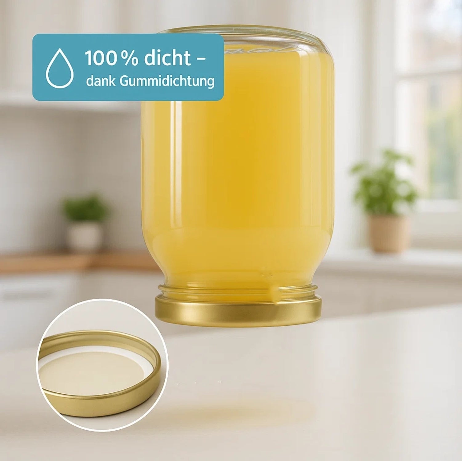 BigDean Overnight Oats Gläser 1 Liter Meal Prep 6er Set Glas