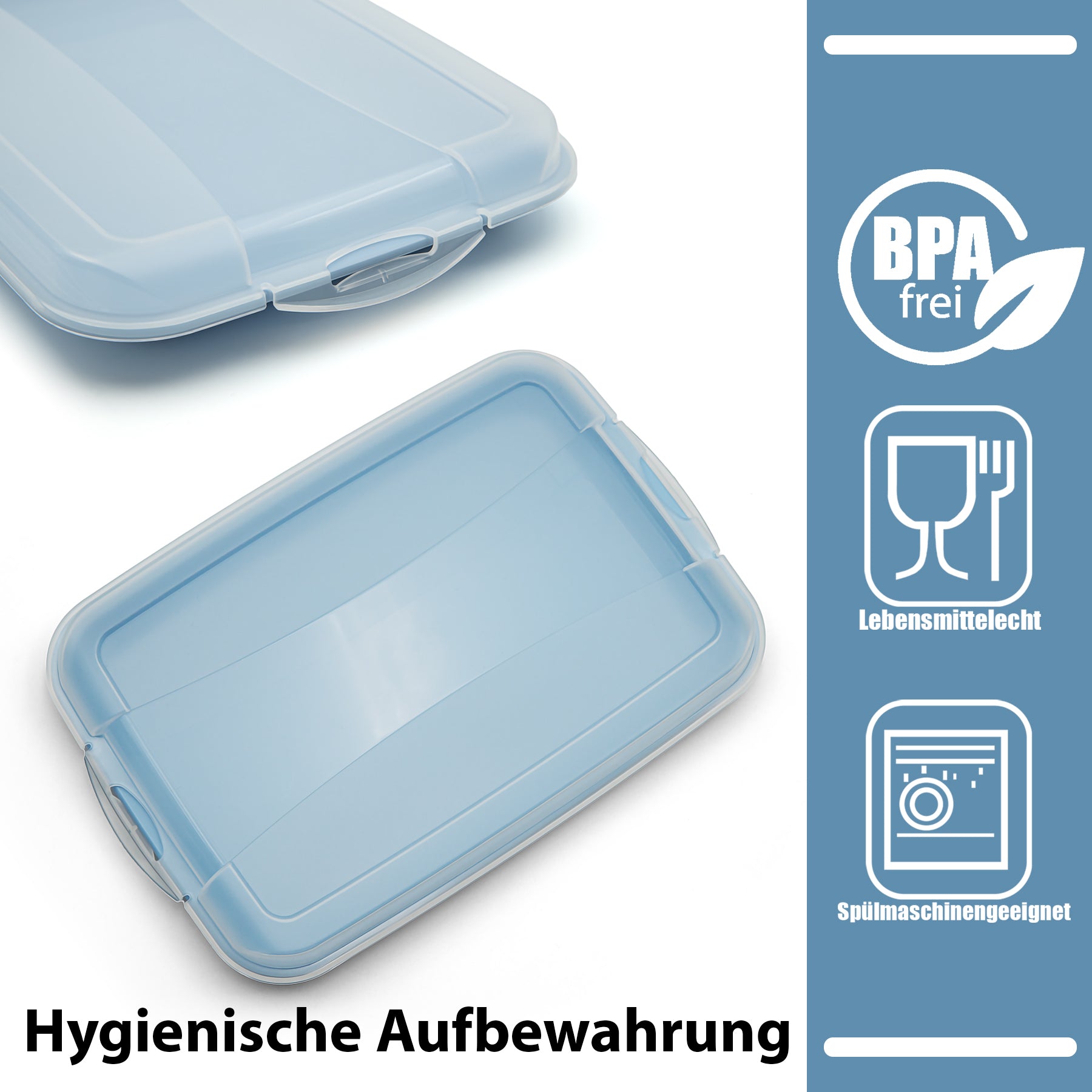 BigDean Aufschnittboxen 4er stapelbar Frischhaltedosen grau