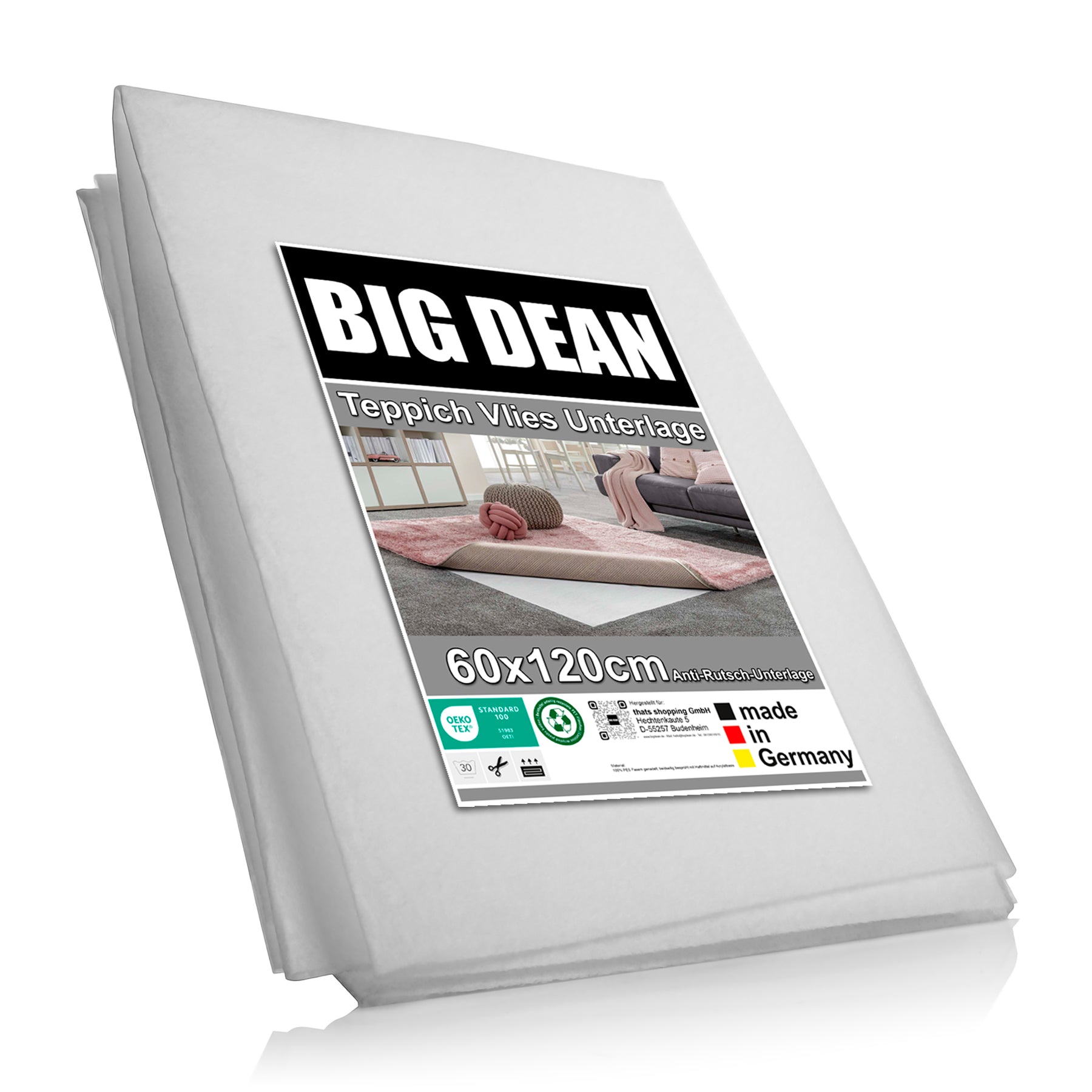 BigDean Haushalt & Alltag Antirutschunterlage 60x120 cm Vlies rutschfest