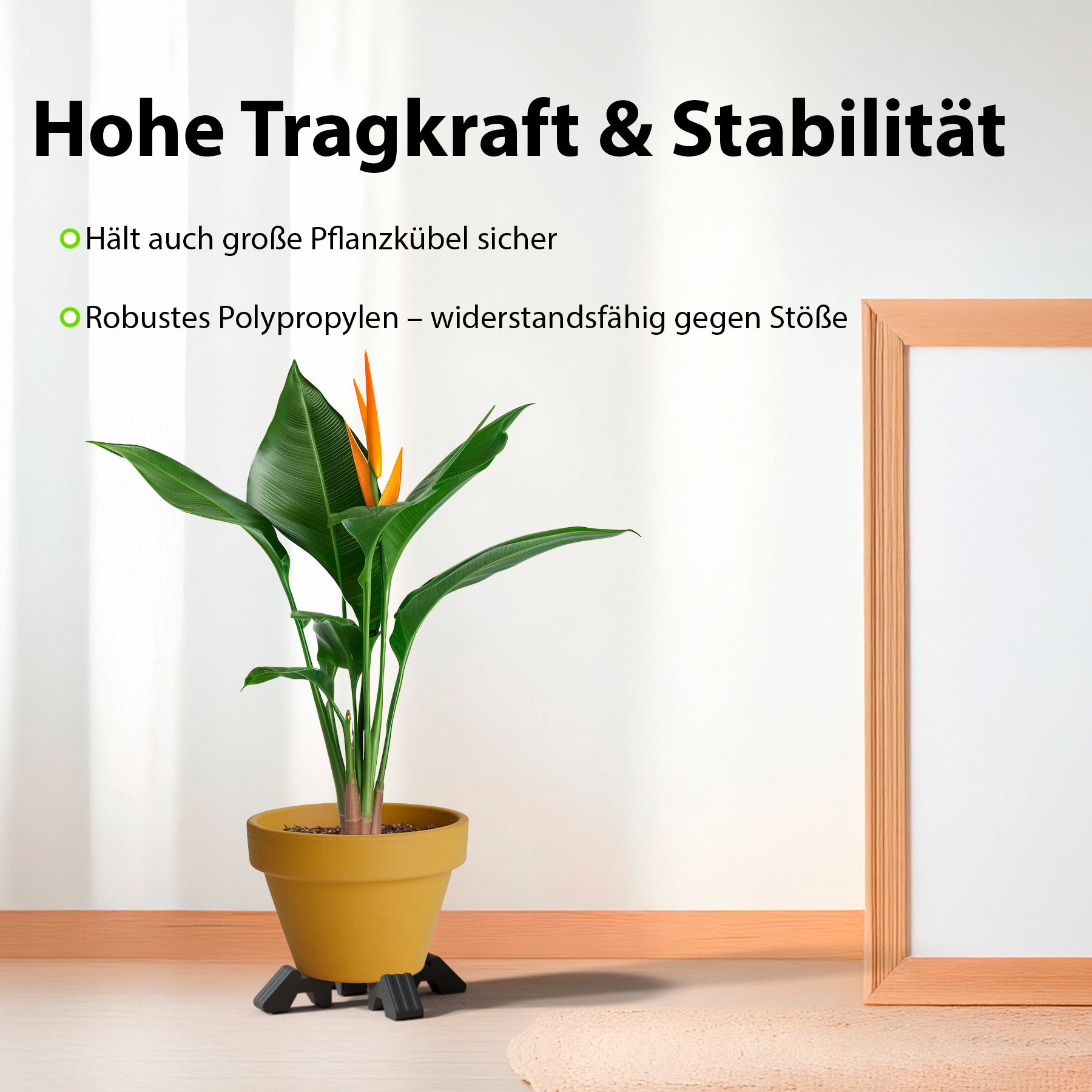 BigDean Blumentopf-Füßchen anthrazit 4 Stück
