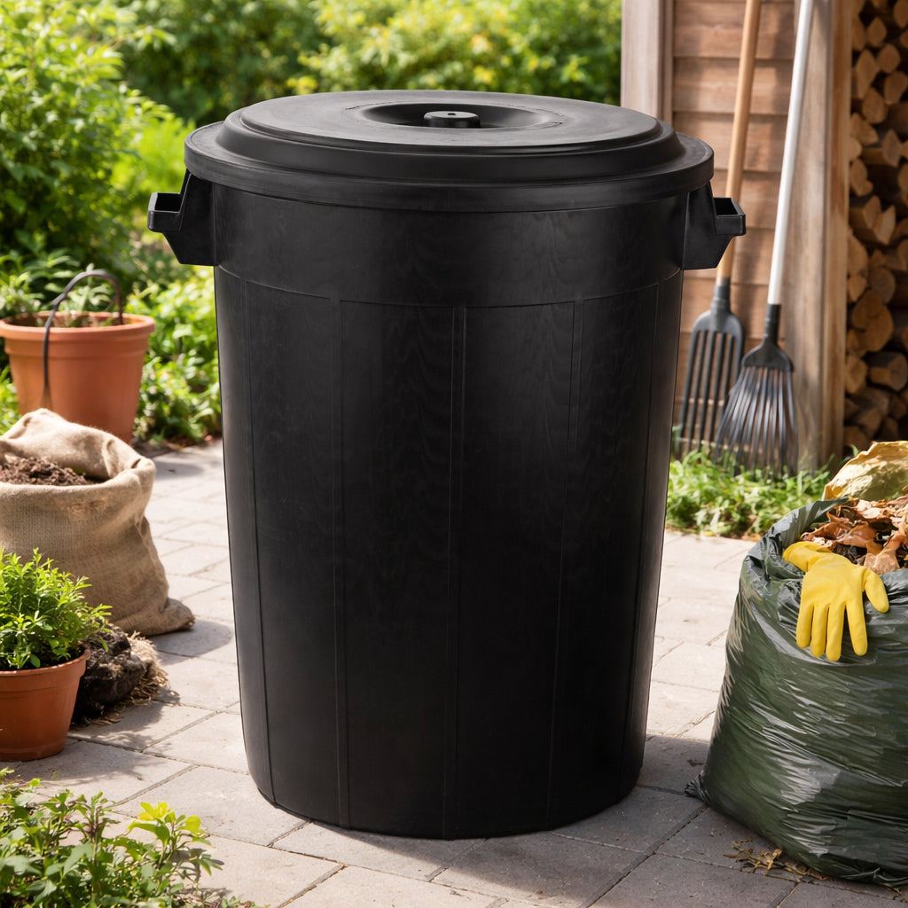 BigDean Universaltonne 100 Liter Tonne Schwarz mit Deckel