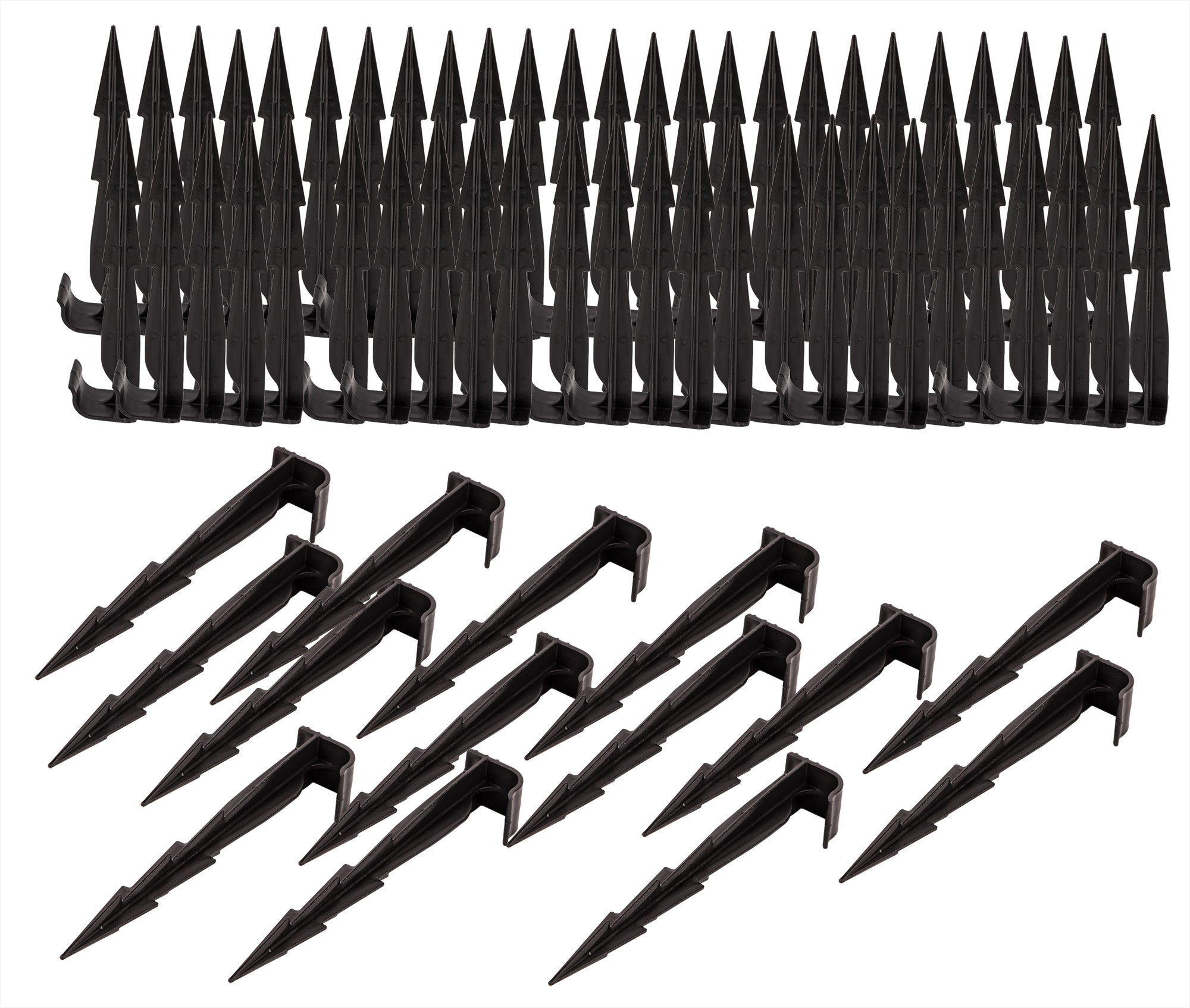 BigDean Garten Erdspieße 16cm 100er Set Schwarz UV-beständig