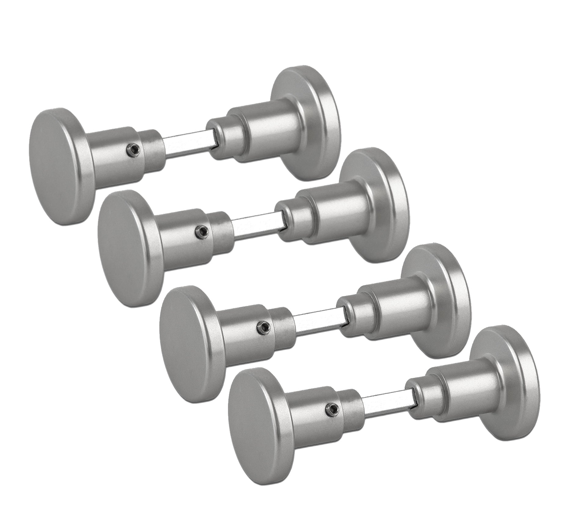 BigDean Haushalt Türknöpfe Aluminium Silber 4er Set drehbar