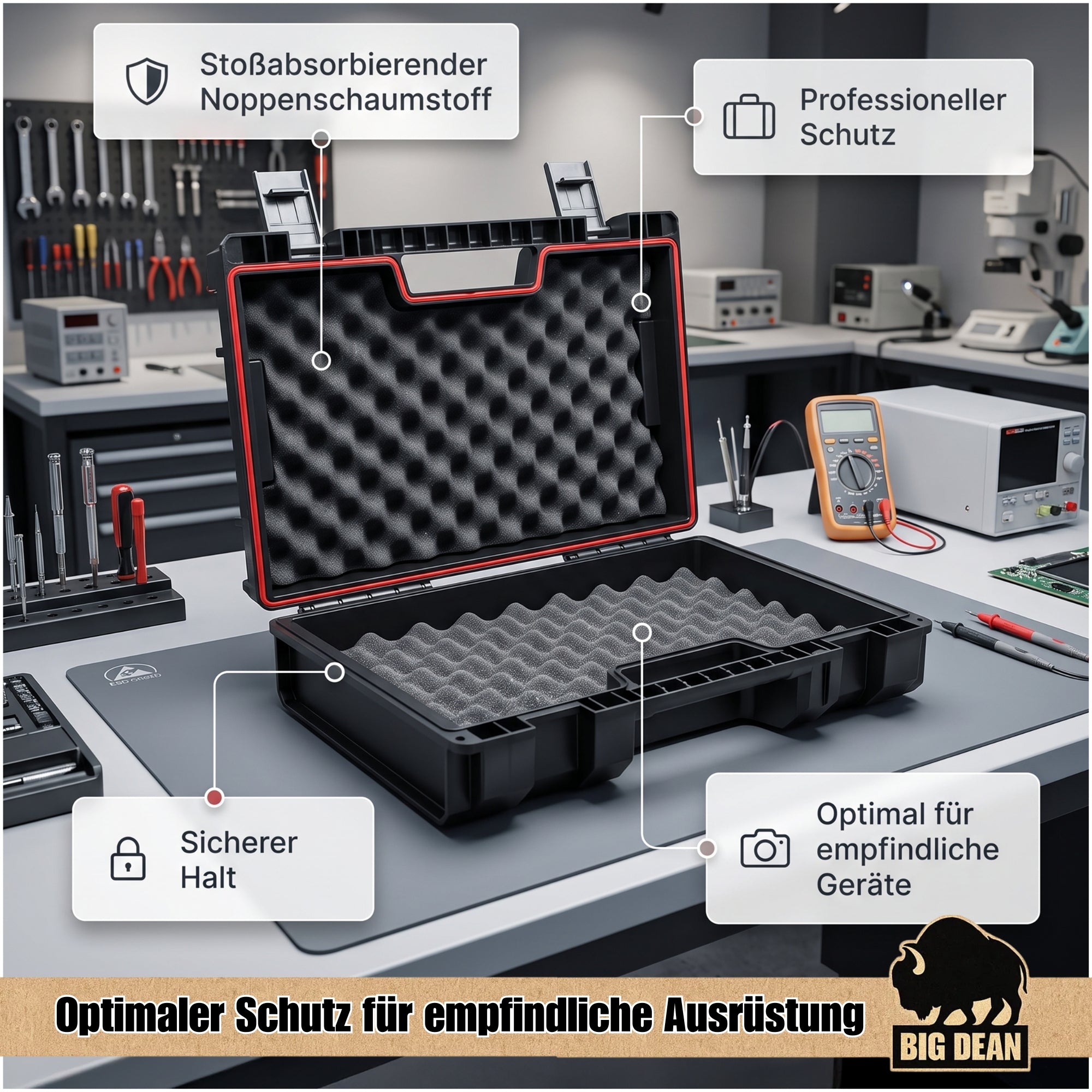 BigDean Qbrick System Pro Maschinenkoffer 2 Stück Polster