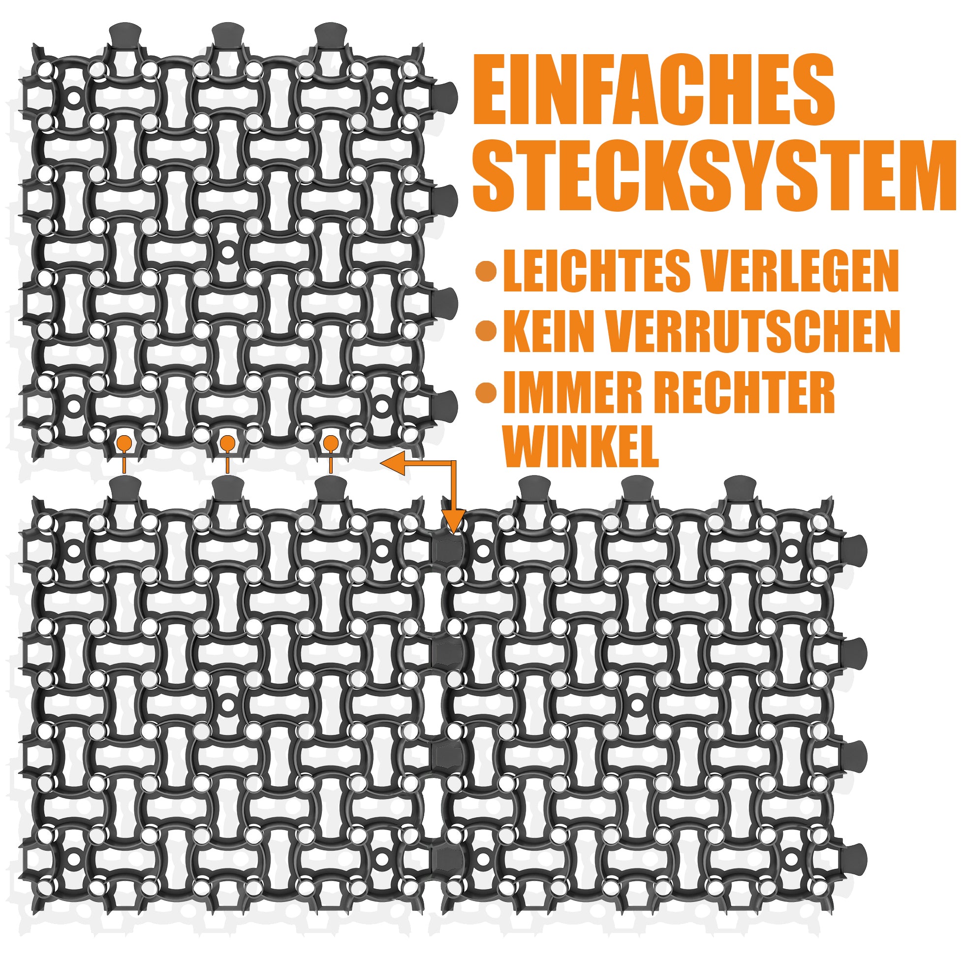 BigDean Rasengitter Paddockplatten 20 Stück schwarz 5 m²