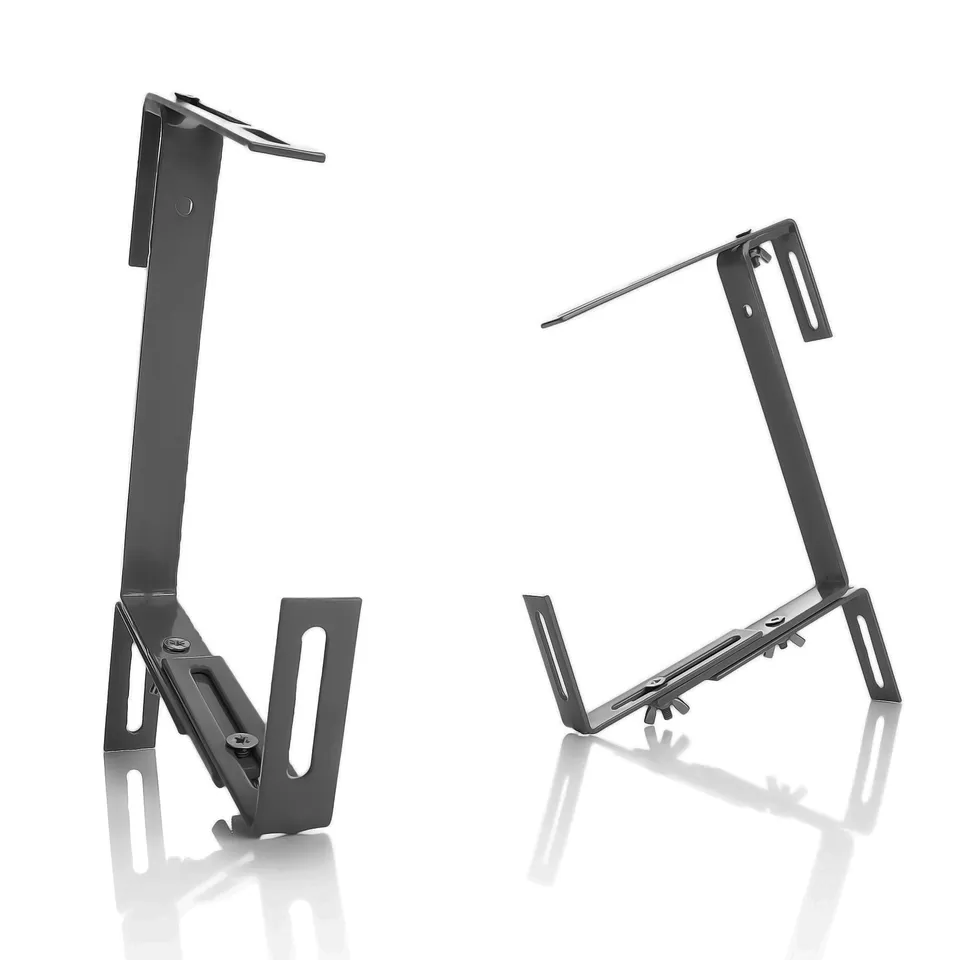 BigDean Blumenkastenhalter 2er Set Anthrazit verstellbar