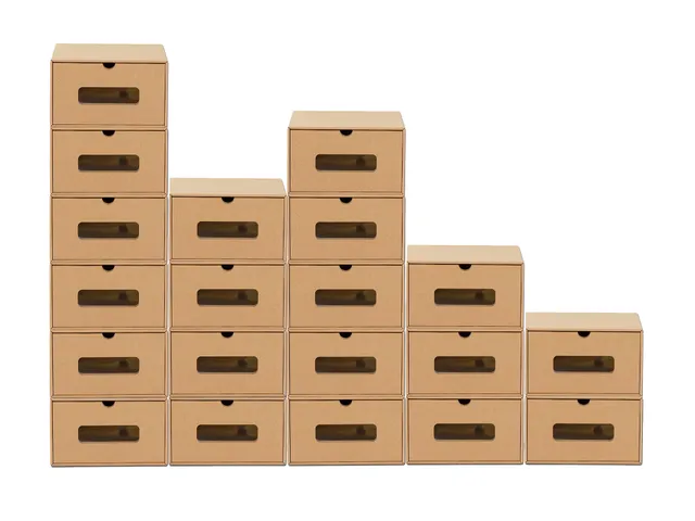 BigDean Boxen-Set 20er Schuhbox Sichtfenster Schublade