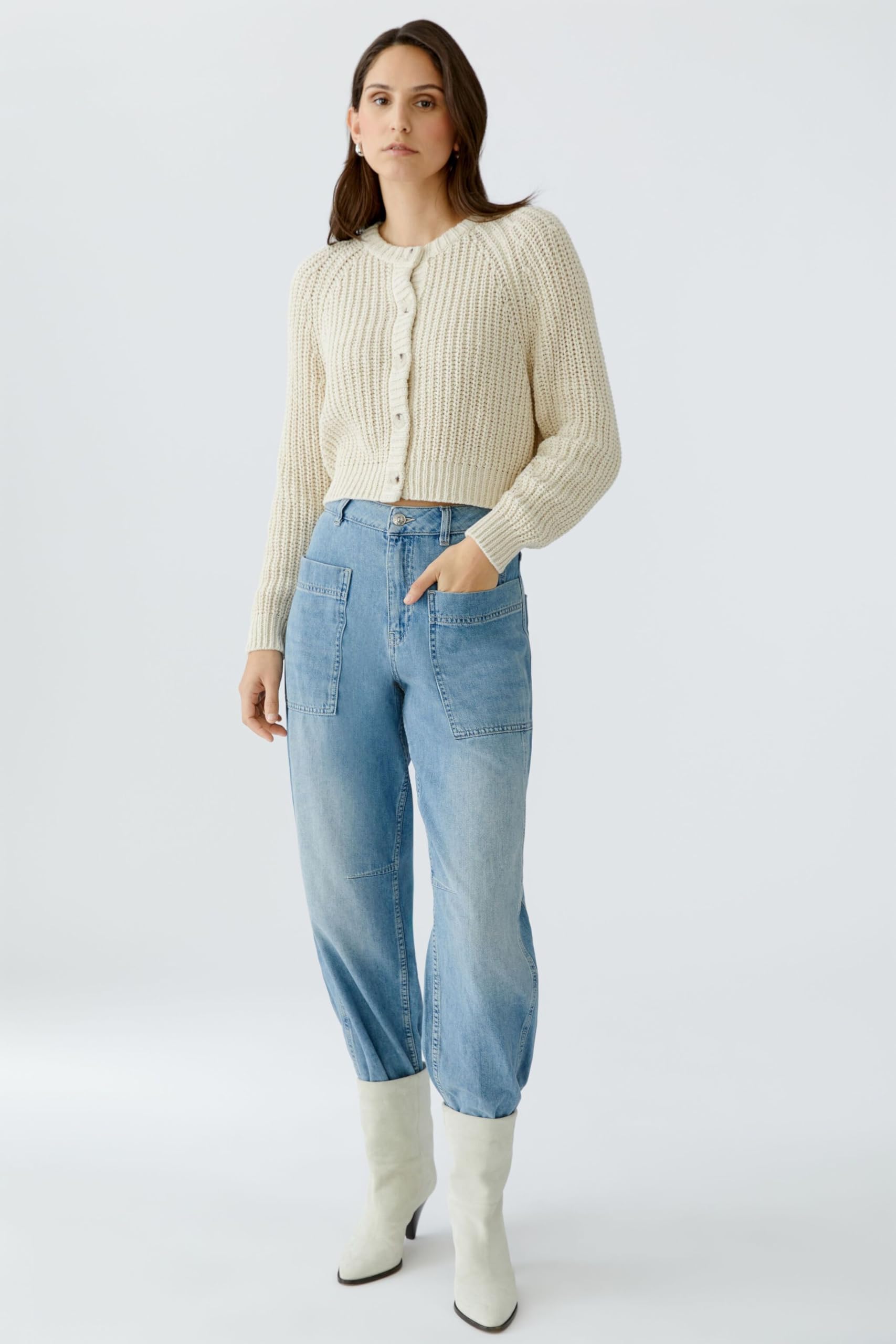 OUI Pullover Strickjacke Uni lässig für Damen
