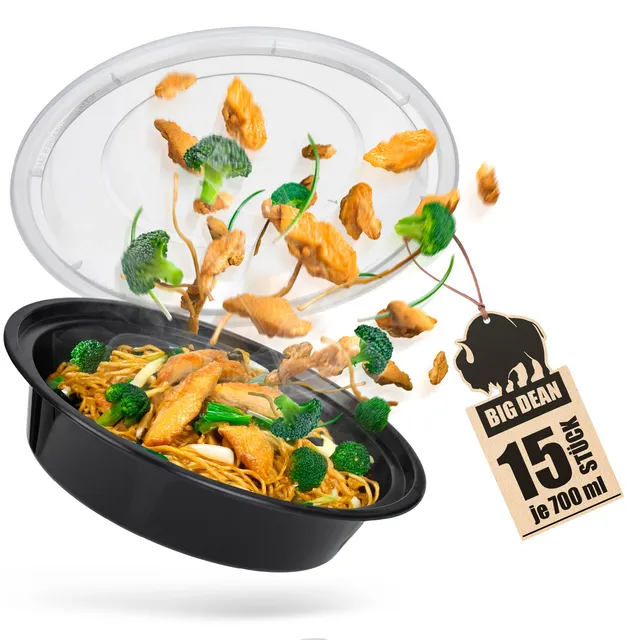 BigDean Küche Meal Prep Boxen 700ml rund 15er Set