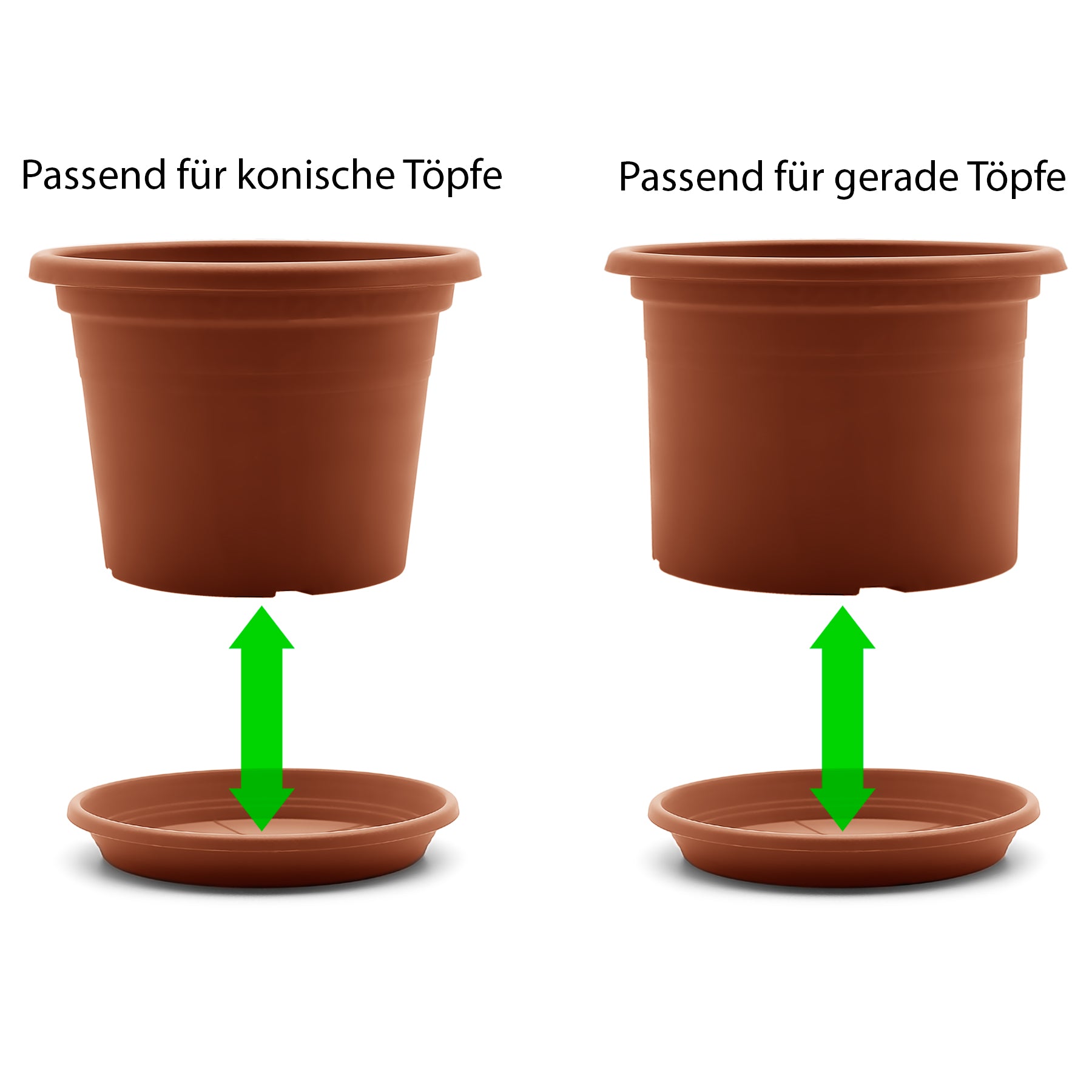 BigDean Blumentopf Untersetzer Terracotta 16,5 cm 10 Stück