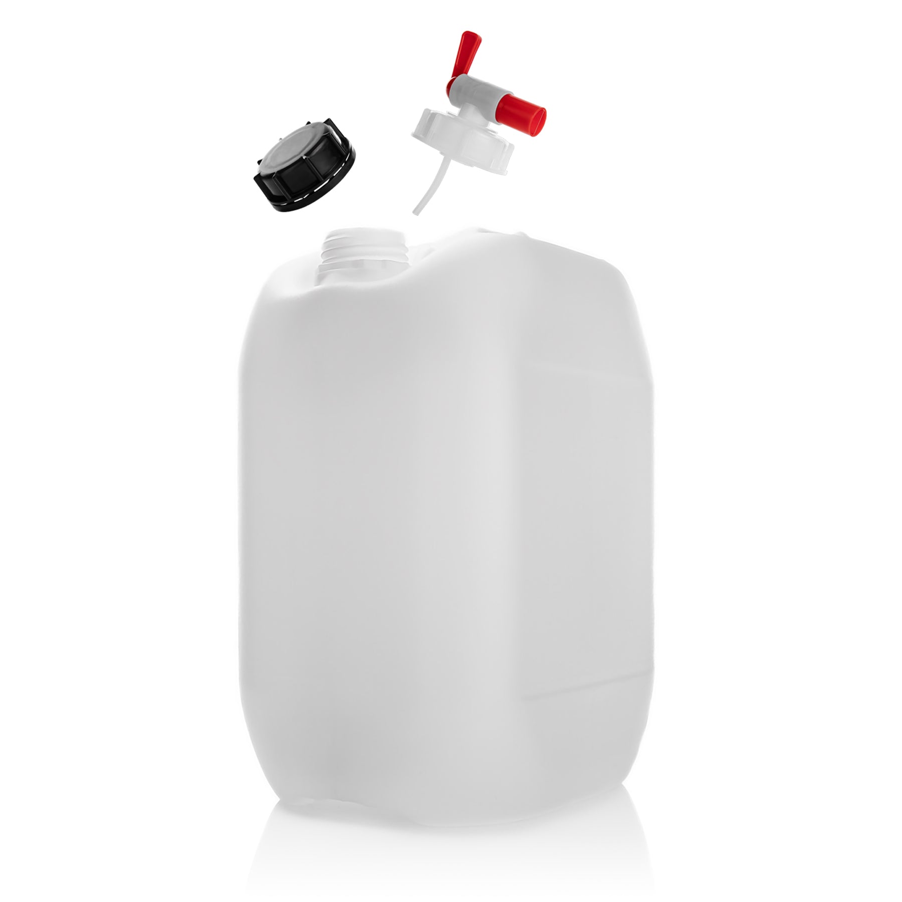 BigDean Wasserkanister 20L naturweiß mit Hahn BPA-frei