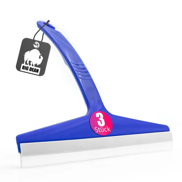 BigDean Bad Duschabzieher Silikon blau 23,5cm 3er