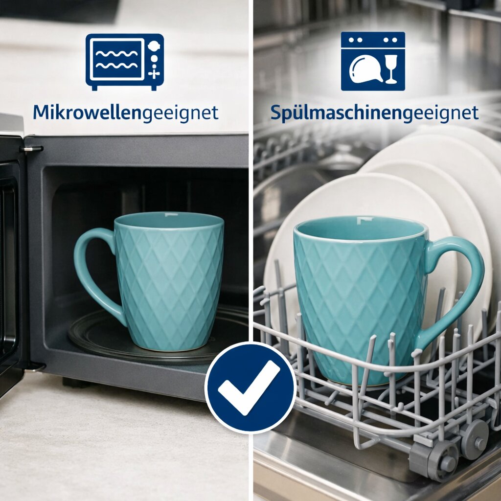 BigDean Kaffeebecher 400ml matt 6er-Set Steingut Tassen