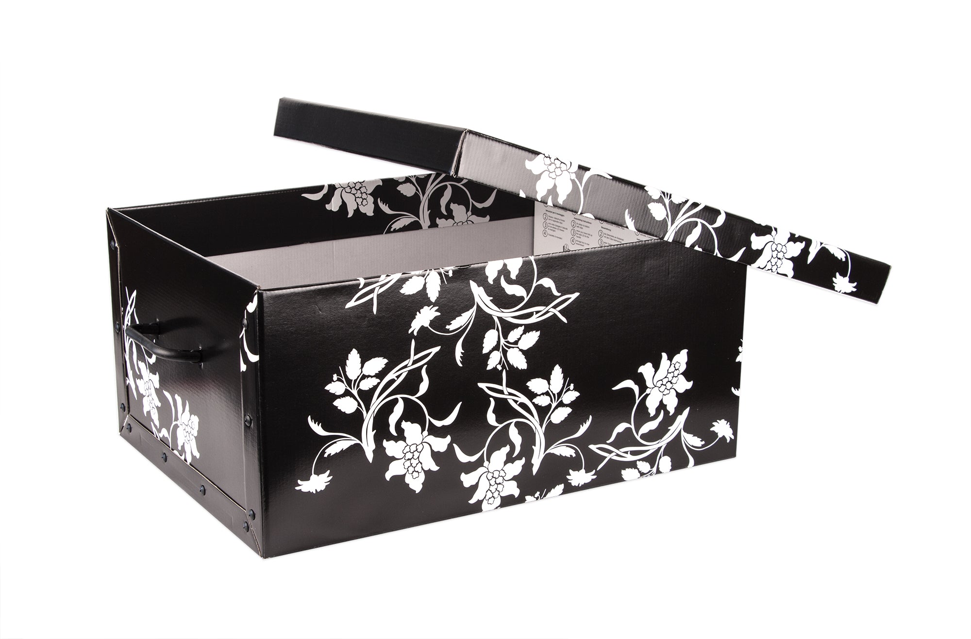 BigDean Aufbewahrungsboxen XXL 3x45L Pappe Barock-Blumen