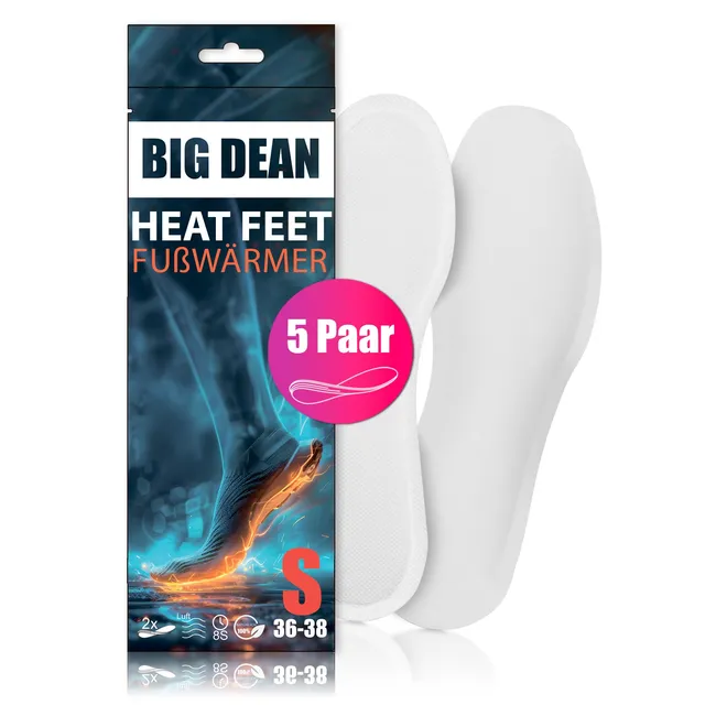 BigDean Haushalt Fußwärmer Sohlenwärmer 36-38 5 Paar 8h