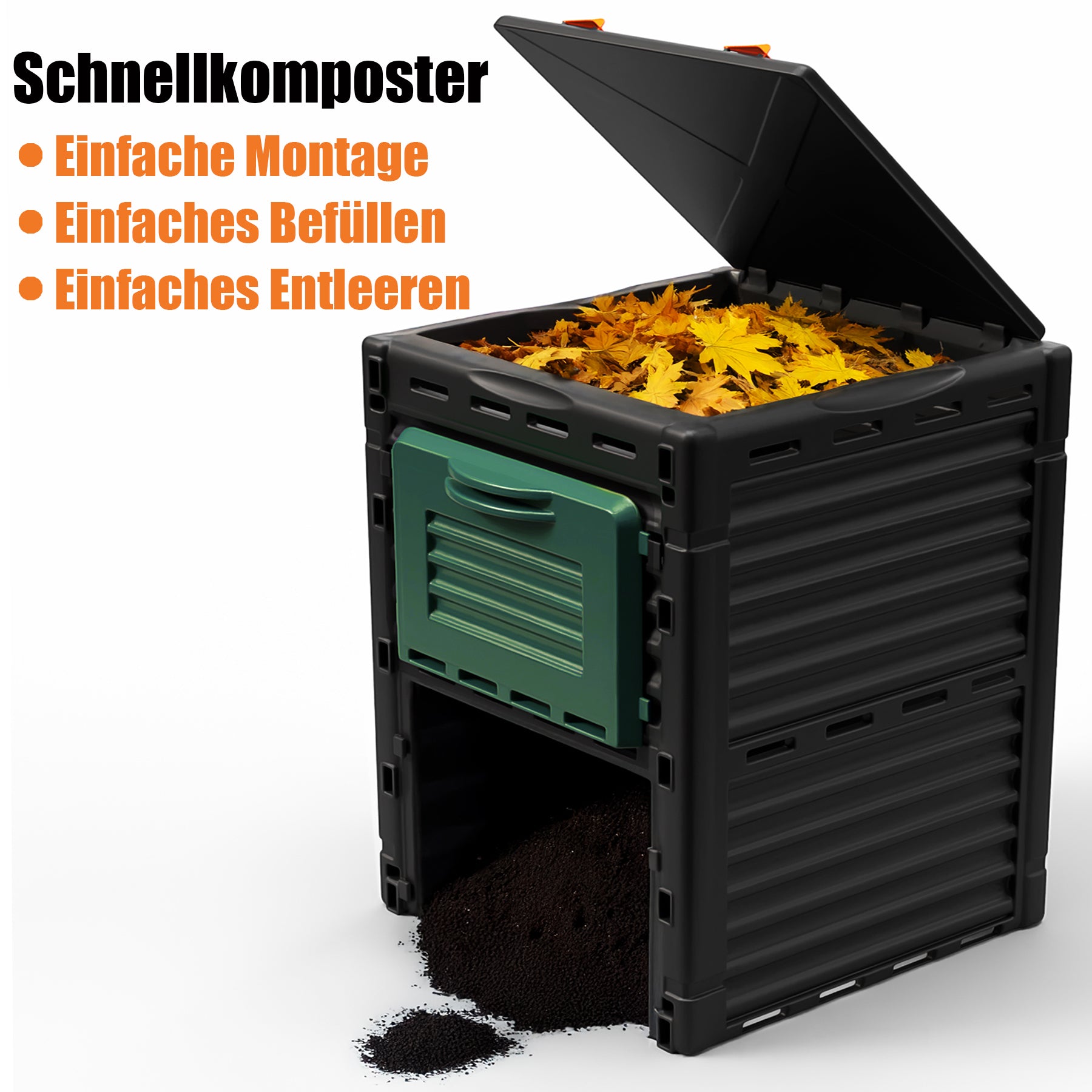 BigDean Garten Komposter 300 Liter Schnellkomposter 2 Stück