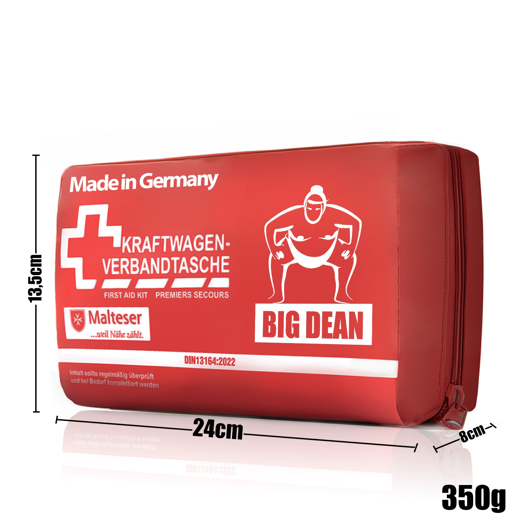 BigDean Verbandstasche DIN 13164:2022 rot Auto-Set