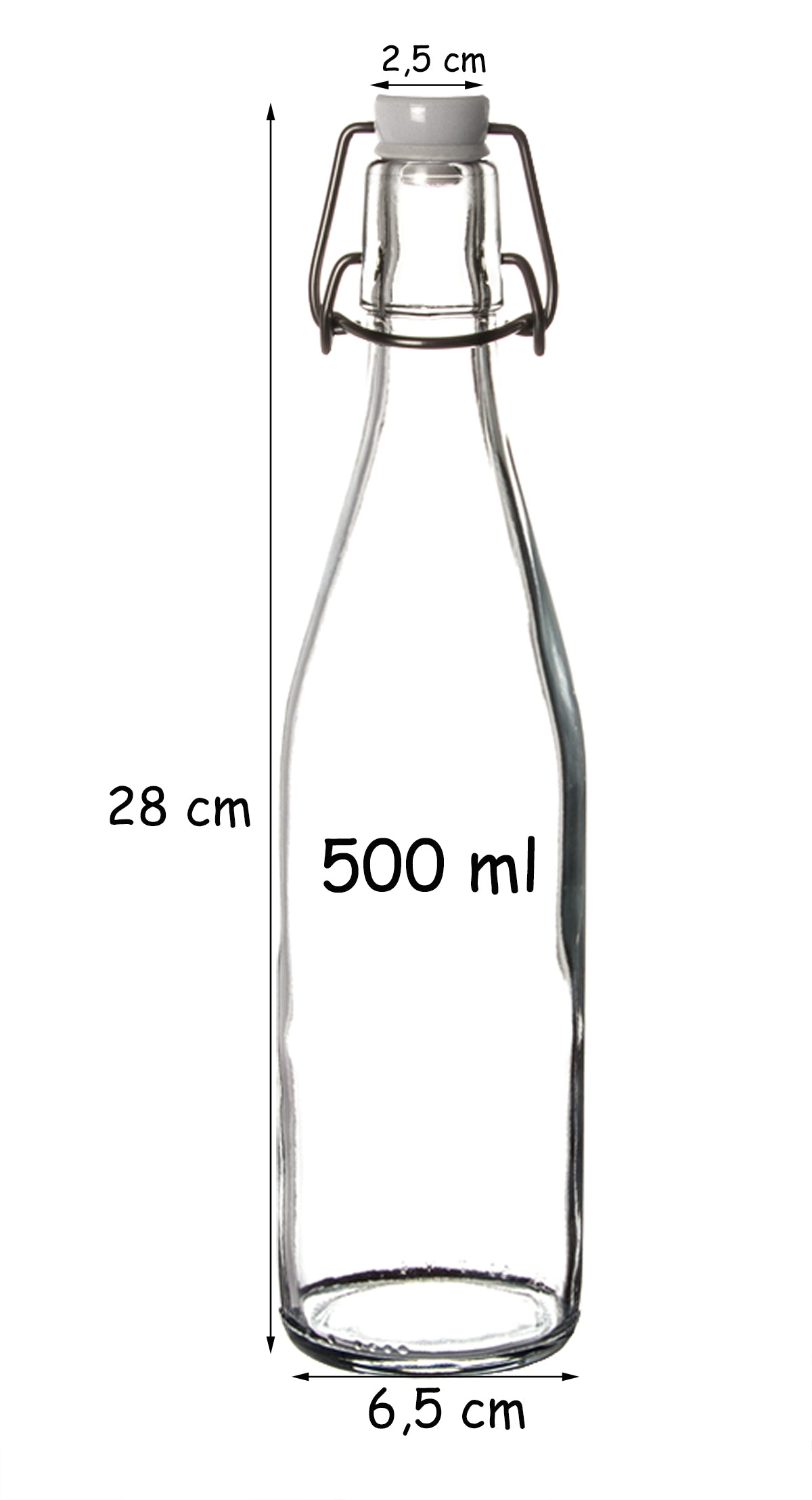 BigDean Glasflaschen Buegelverschluss 500ml 12er Set