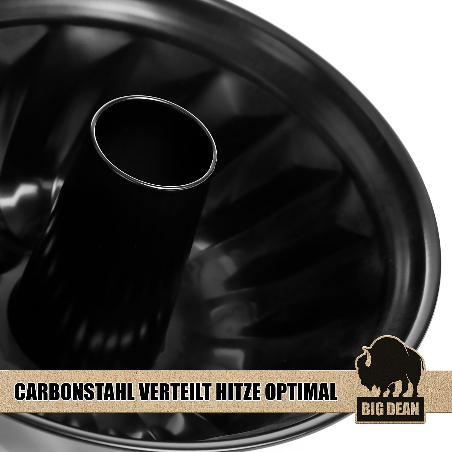 BigDean Küche Gugelhupfform 25 cm antihaft Carbonstahl Backform