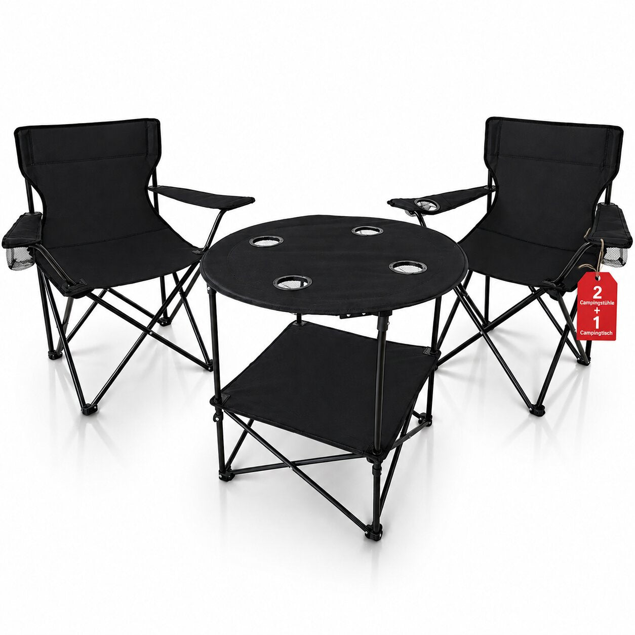 BigDean Garten Camping Set 2x Stuhl Tisch klappbar Outdoor