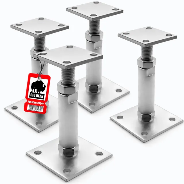BigDean Werkzeug Pfostenträger 150-190mm verzinkt 4 Stück