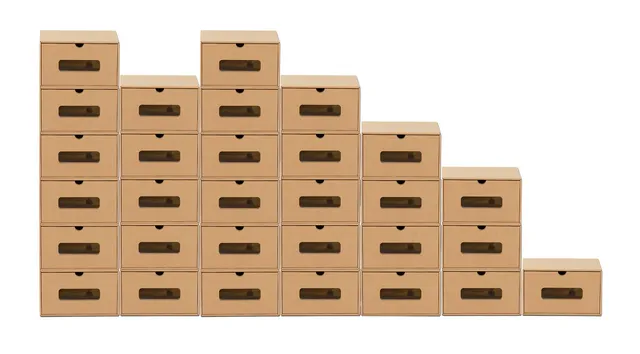 BigDean Haushalt Boxen-Set 30er Kraftpapier mit Fenster