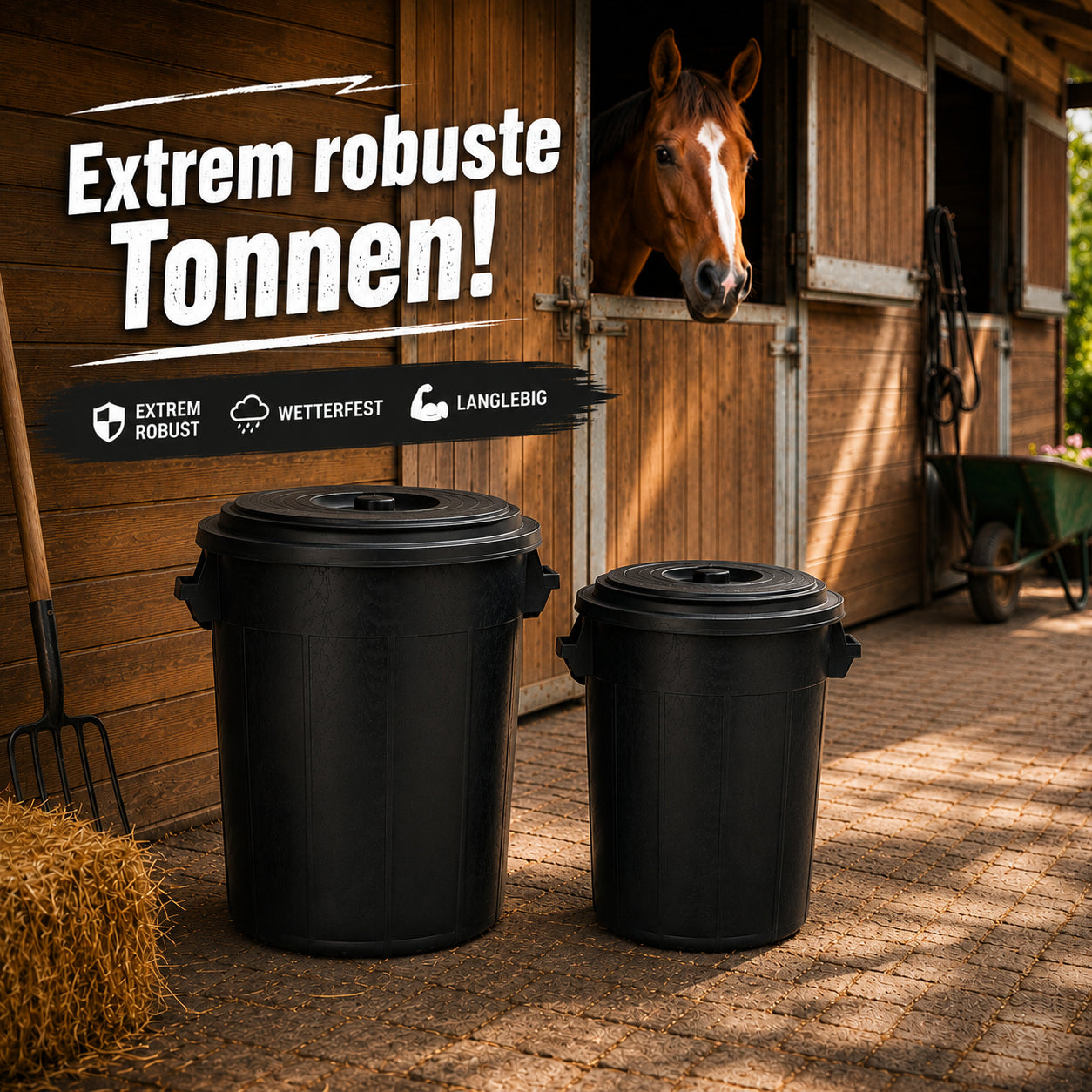 BigDean Universaltonne 100L+70L Set Allzweck Tonne mit Deckel