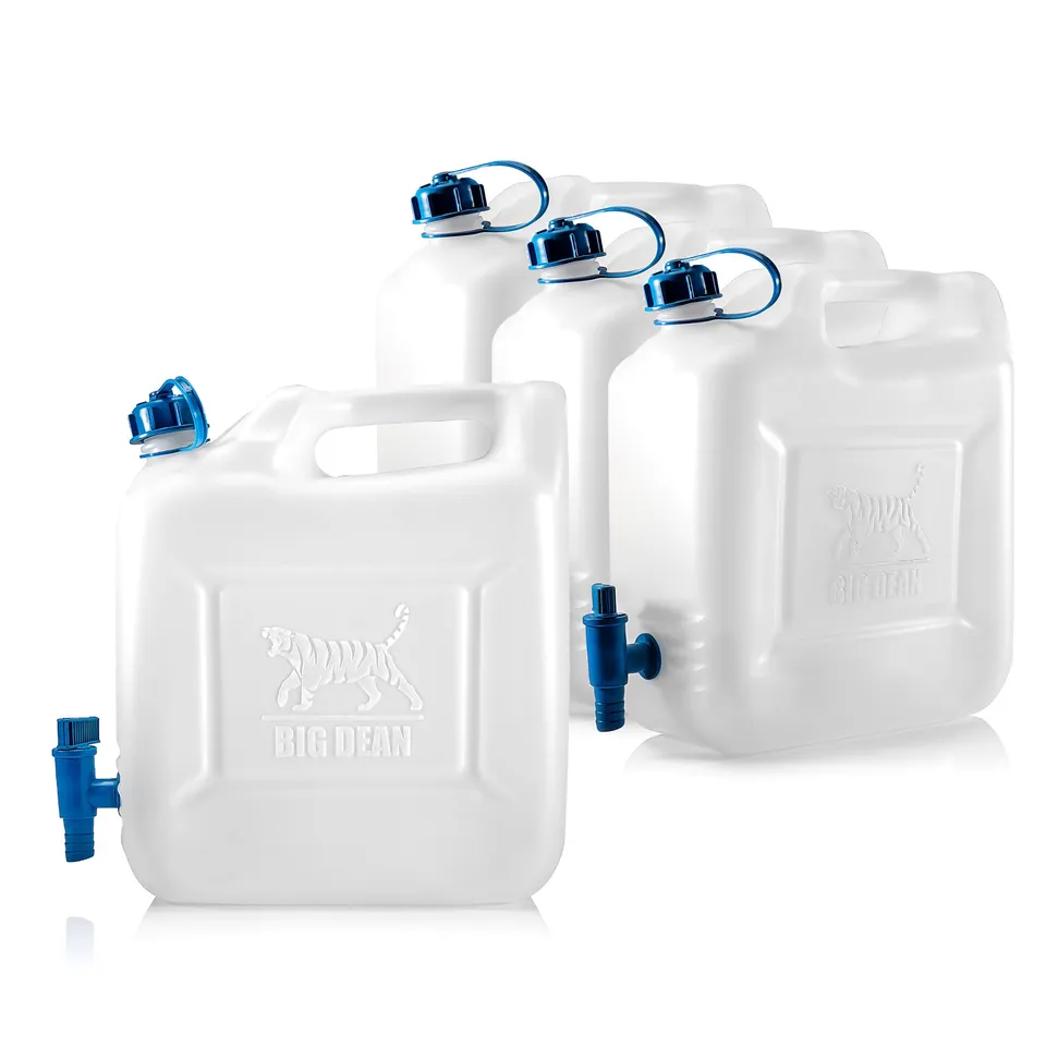 BigDean Wasserkanister 12L mit Hahn 4x lebensmittelecht HD-PE