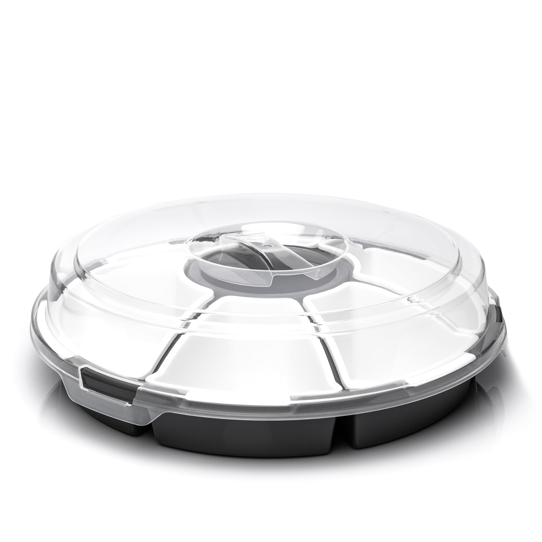 BigDean Küche Snackschale 32 cm mit Deckel 6 Schalen grau
