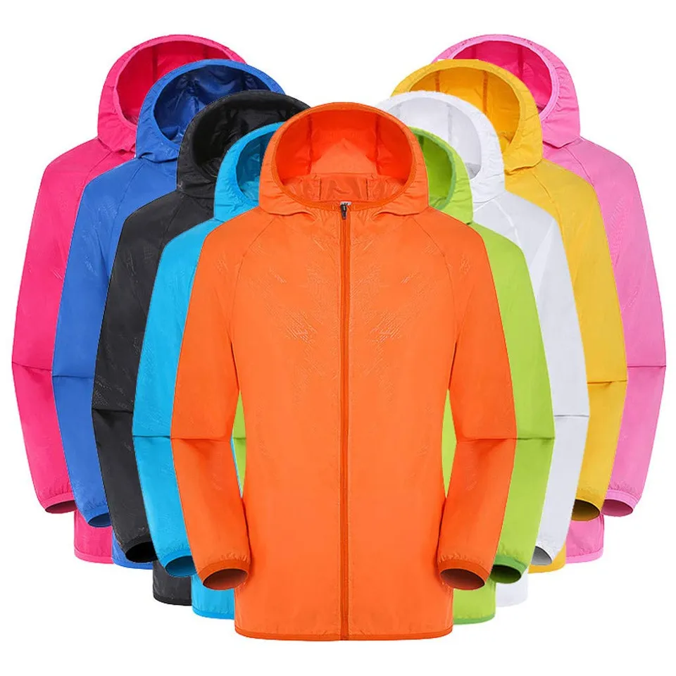 Luadnysin Jackets Regenjacke Sky Blue wasserdicht mit Kapuze
