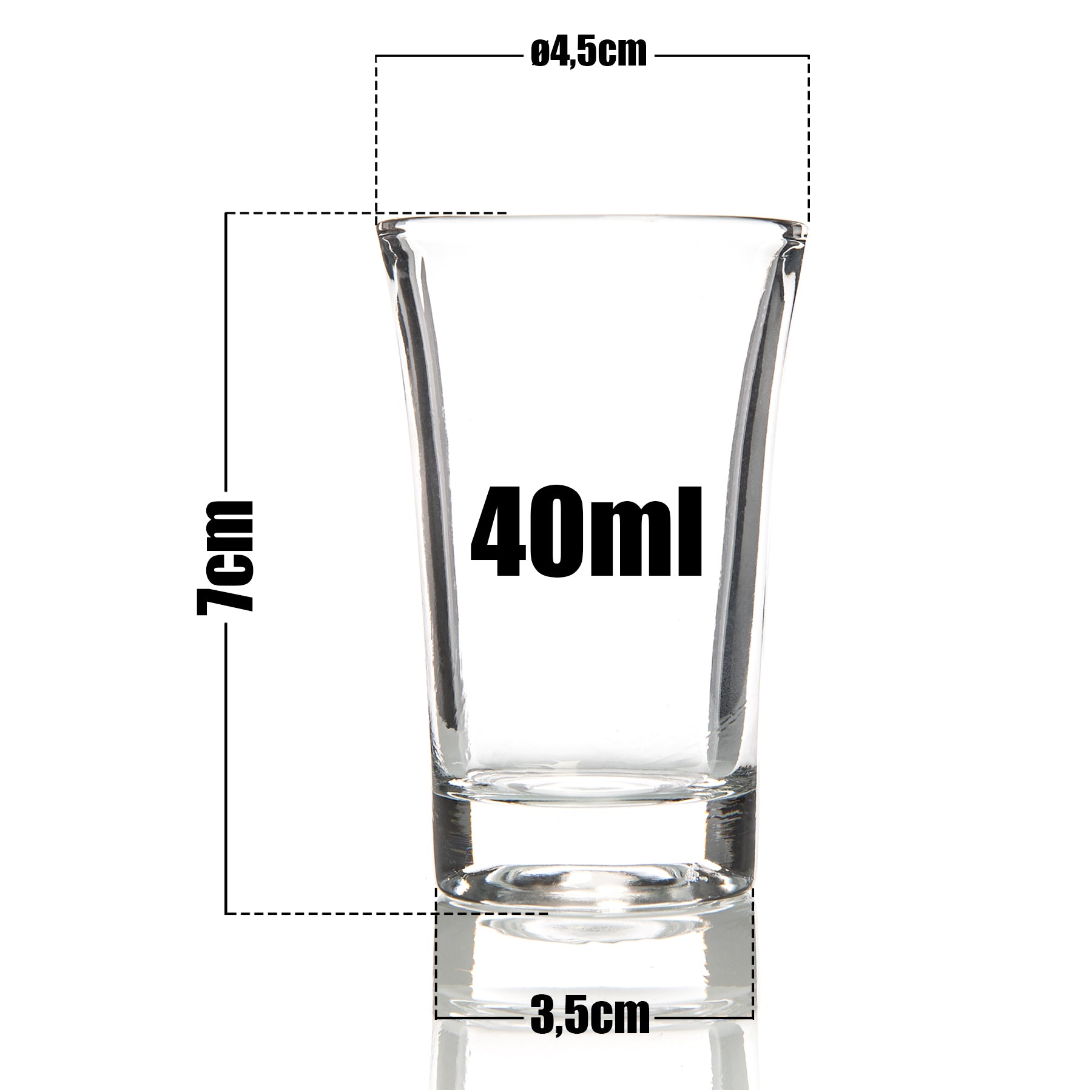 BigDean Küche & Vorrat Schnapsgläser 4cl Glas 48 Stück