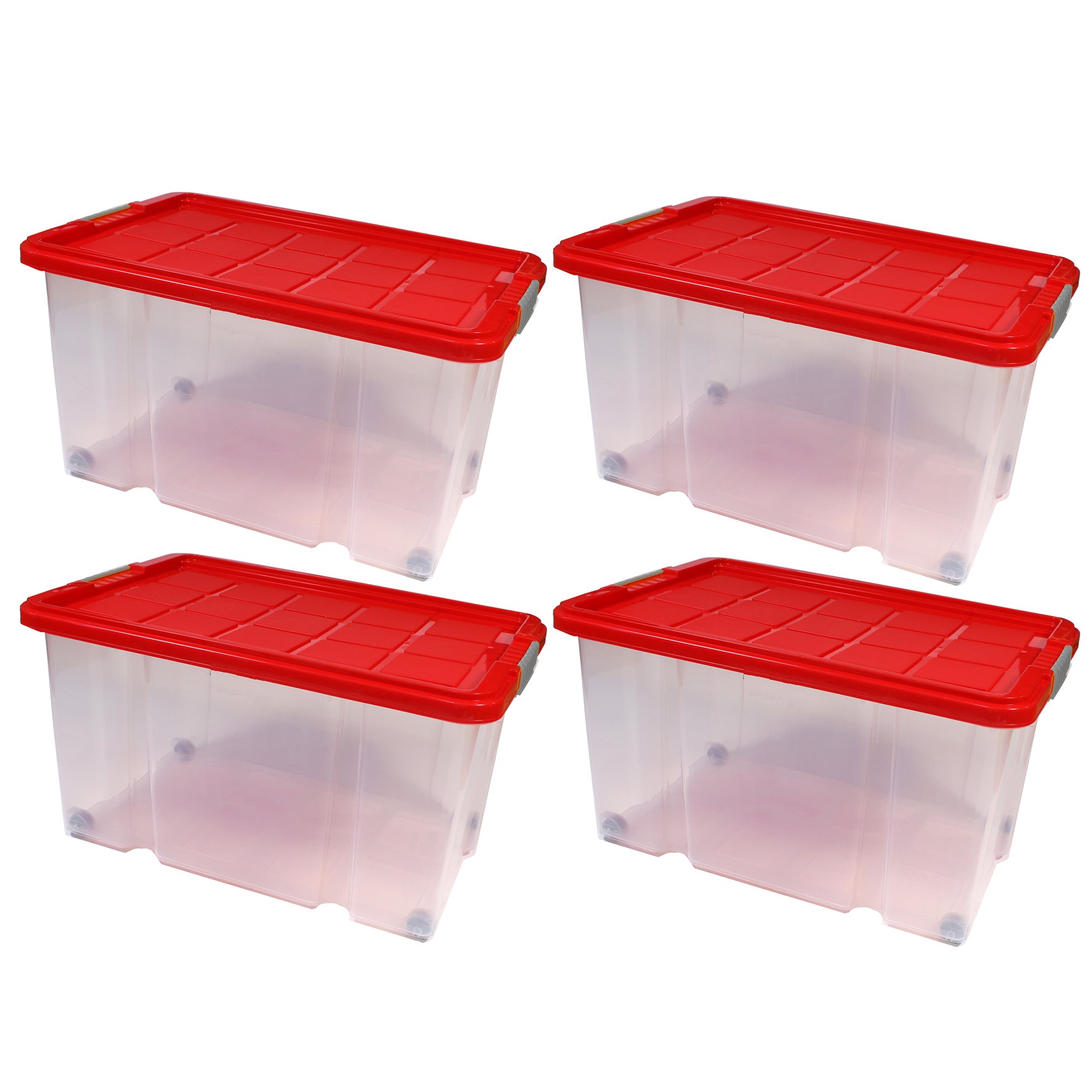 BigDean Aufbewahrung 4er Eurobox Deckel Rollen 60x40cm
