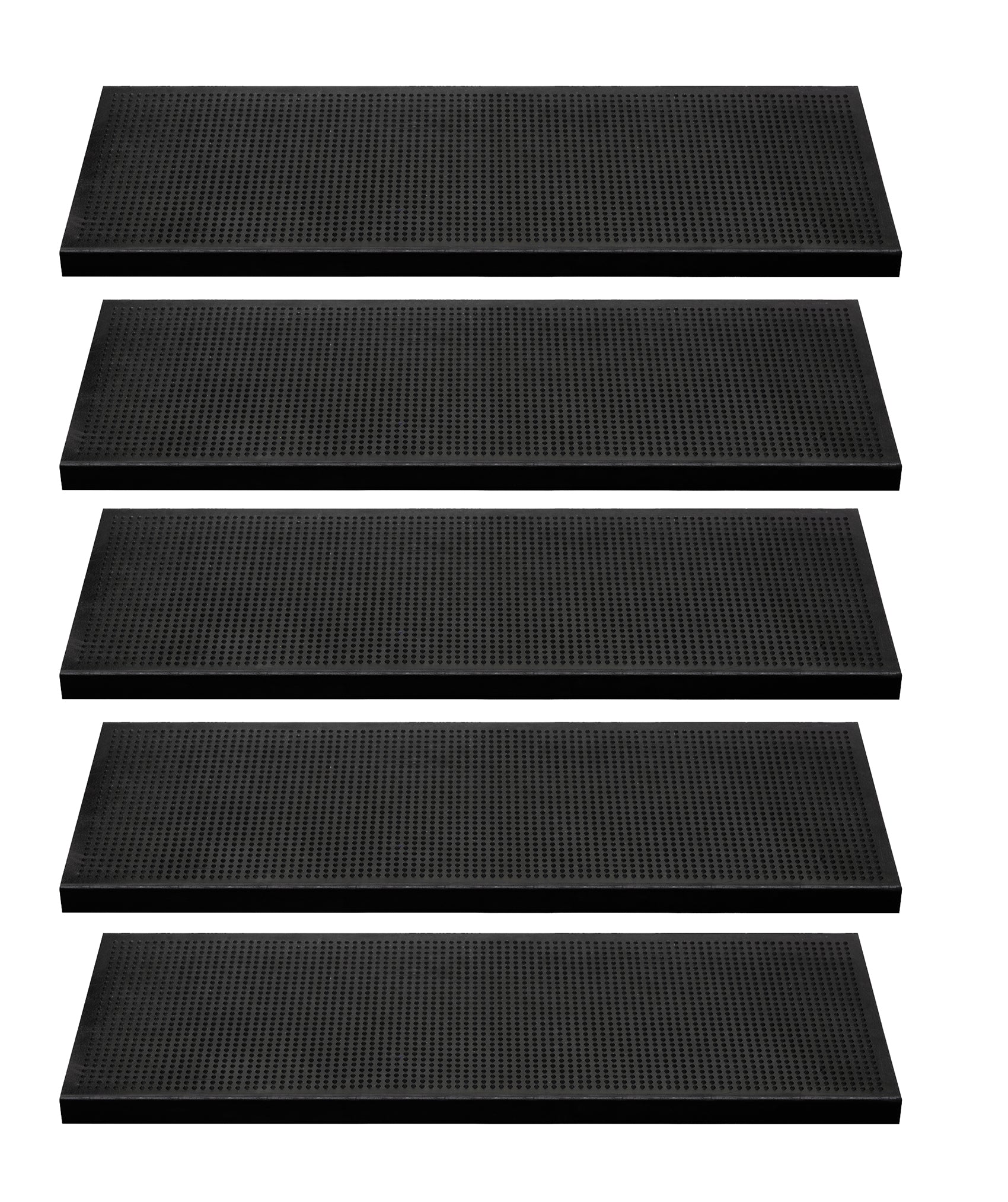 BigDean Haushalt Stufenmatte Gummi 75x25cm 5er rutschfest