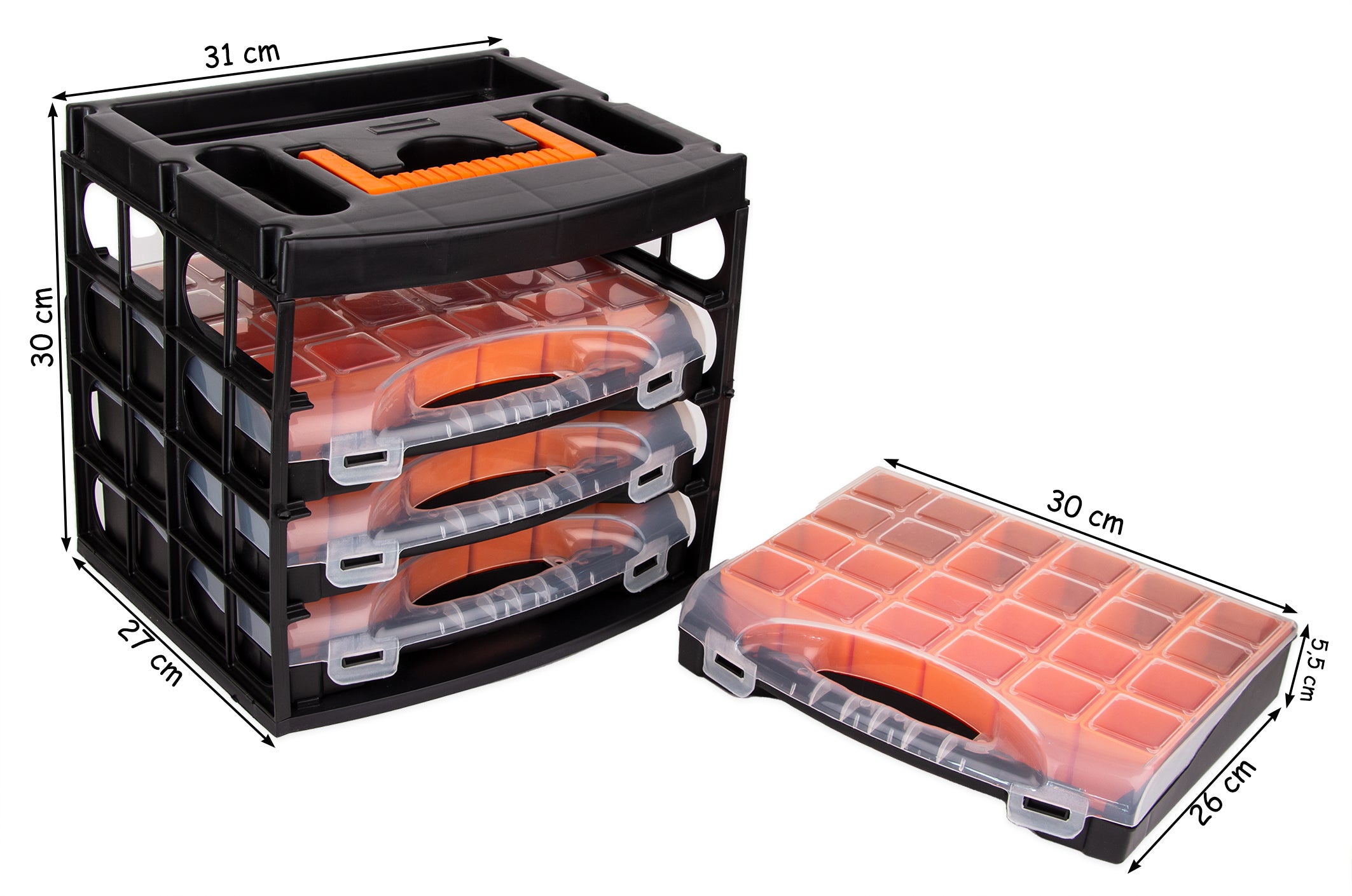 BigDean Werkzeug Sortierkasten mit 4 Schubladen Organizer