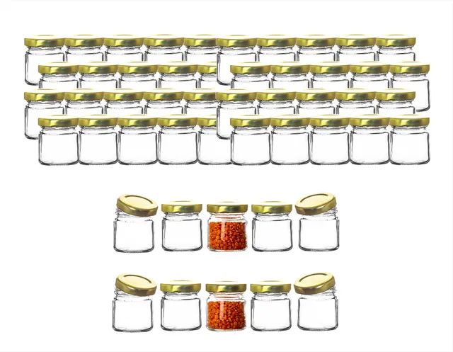 BigDean Küche Marmeladengläser 53ml mit Schraub-Deckel 50er Set