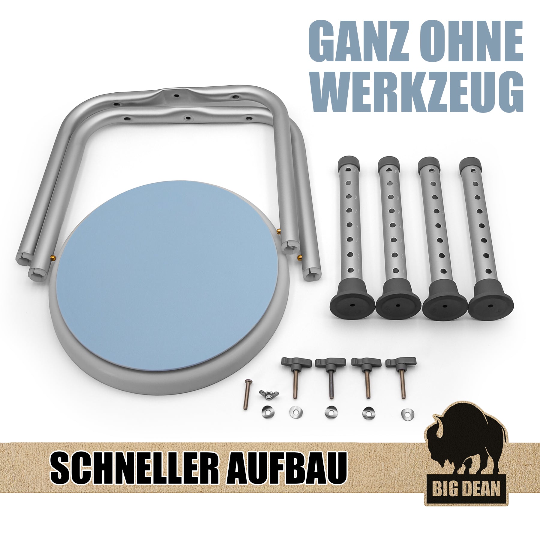 BigDean Bad Duschhocker 360° drehbar höhenverstellbar bis 136kg