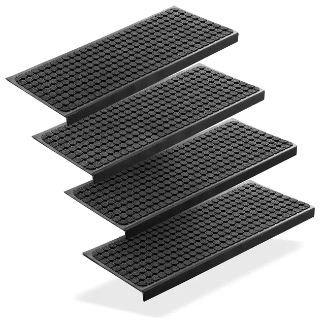 BigDean Stufenmatten Gummi 75x25 cm Anti-Rutsch 4 Stück Wild