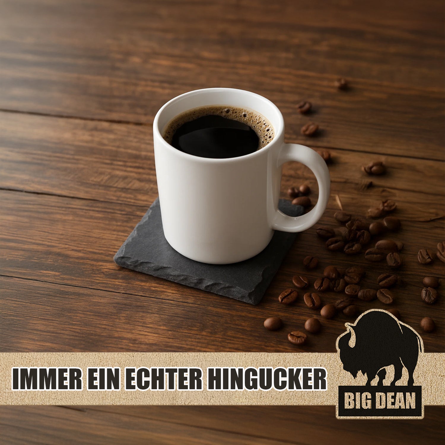 BigDean Haushalt & Alltag Schiefer Untersetzer 10x10 8er Set