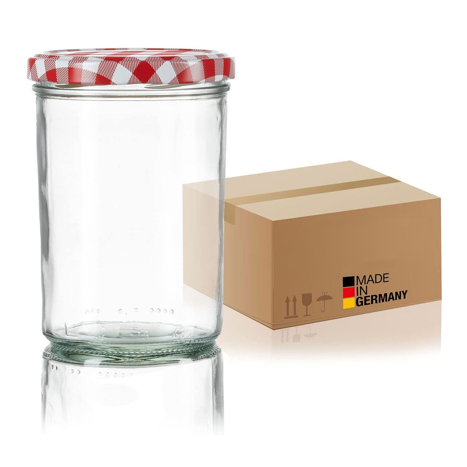 BigDean Sturzgläser 435ml Rot Kariert 24 Stück TO82