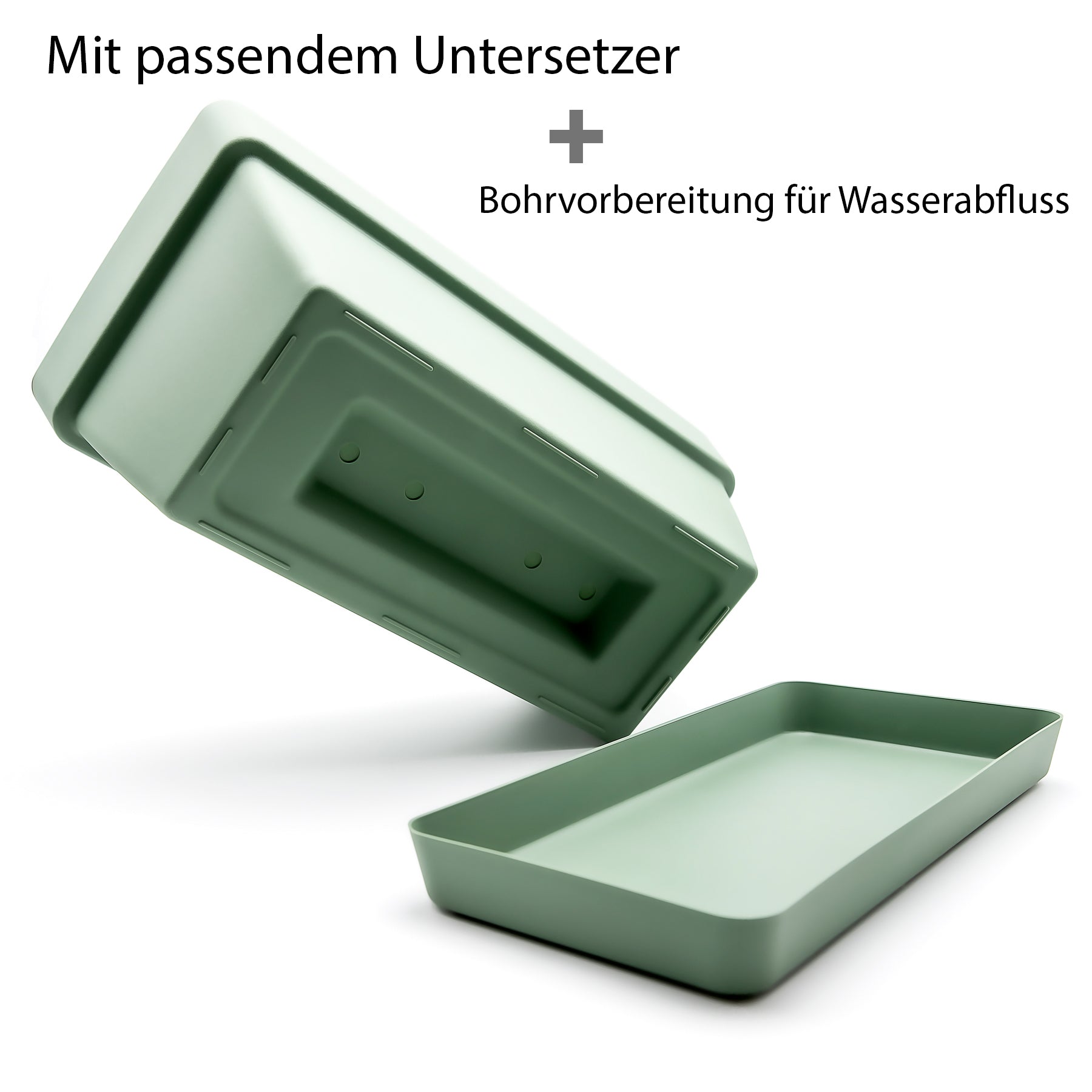 BigDean Garten 40cm Blumenkasten Kunststoff Olivgrün 3 Stück bruchfest