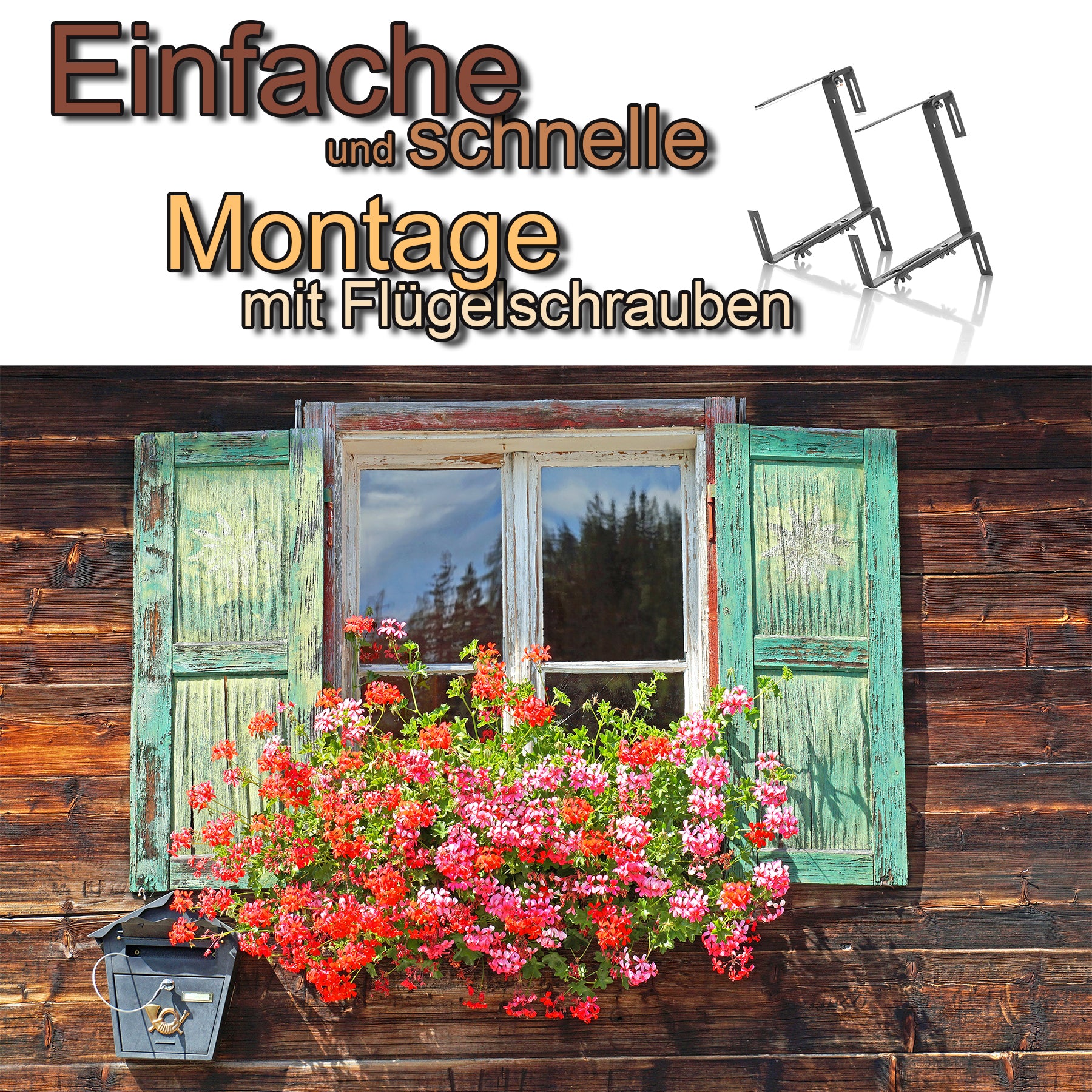 BigDean Blumenkastenhalterung 8 Stück Anthrazit verstellbar
