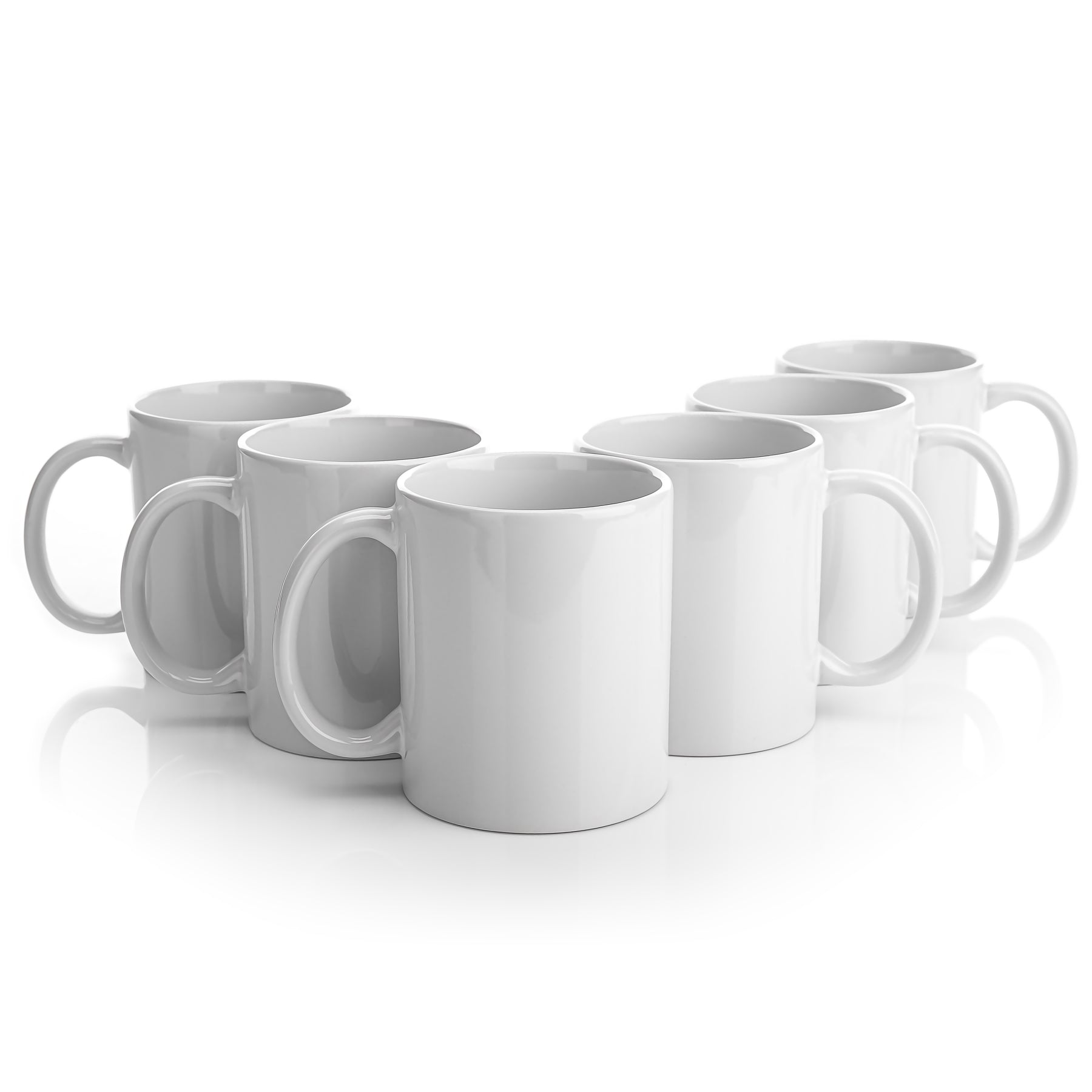 BigDean Küche & Vorrat Kaffeebecher weiß 300ml 6er Porzellan