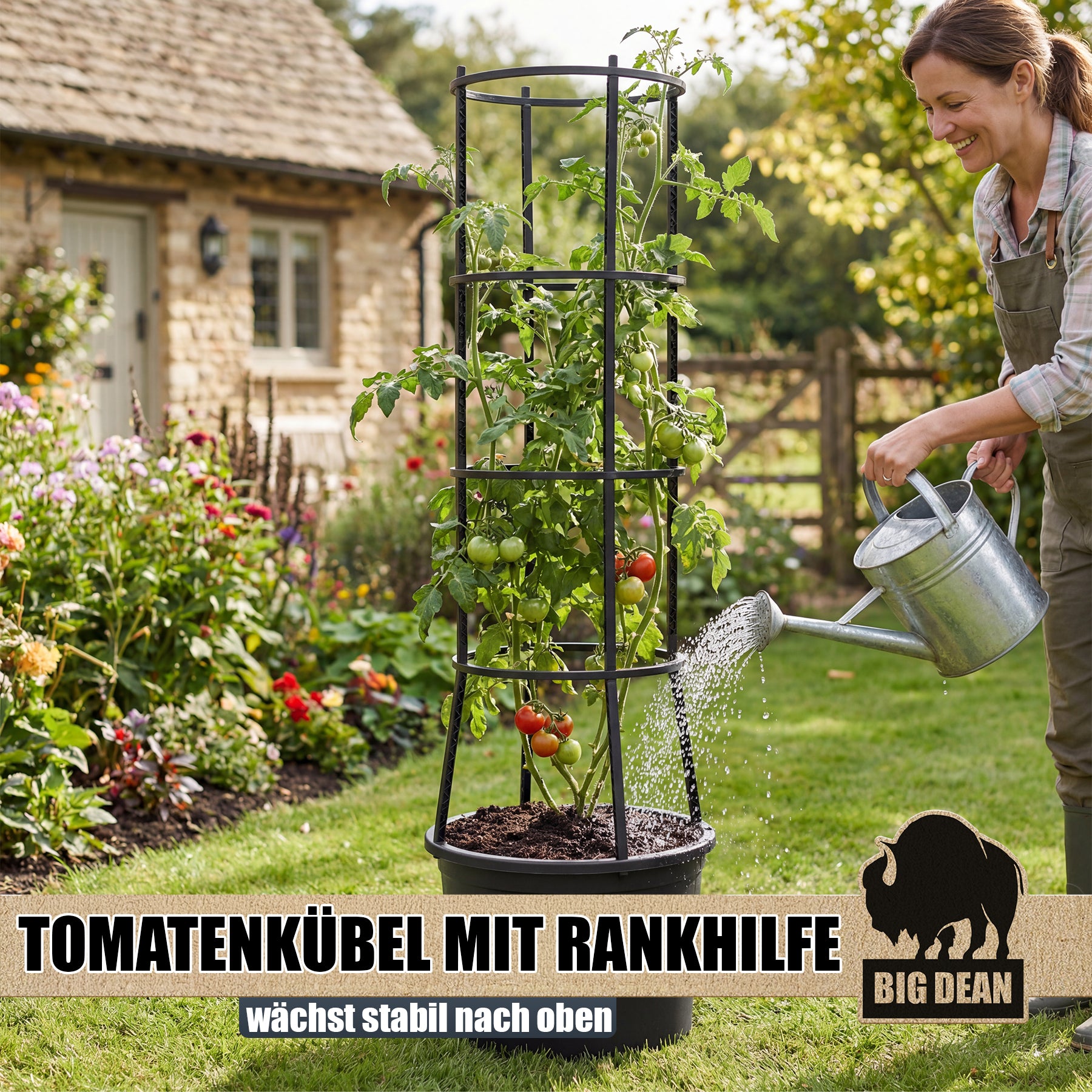 Tomatentopf XL Rankhilfe Wasserspeicher 2 Stück Selbstbewässerung