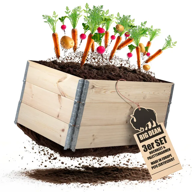 BigDean Garten Hochbeet Holz 80x60cm 3 Stück Fichte