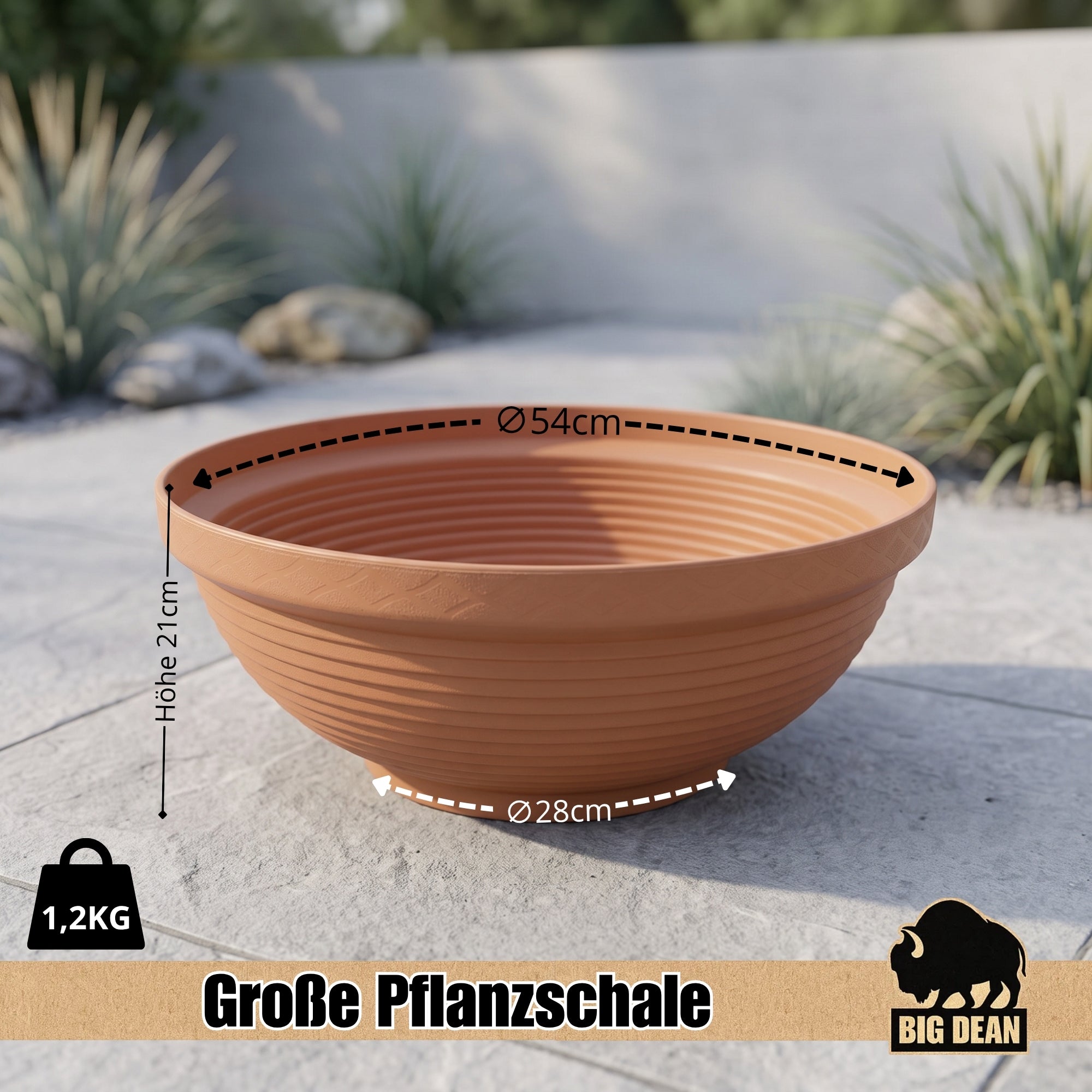BigDean Miniteich Set 54 cm Pflanzschale mit Edelstahlkugeln