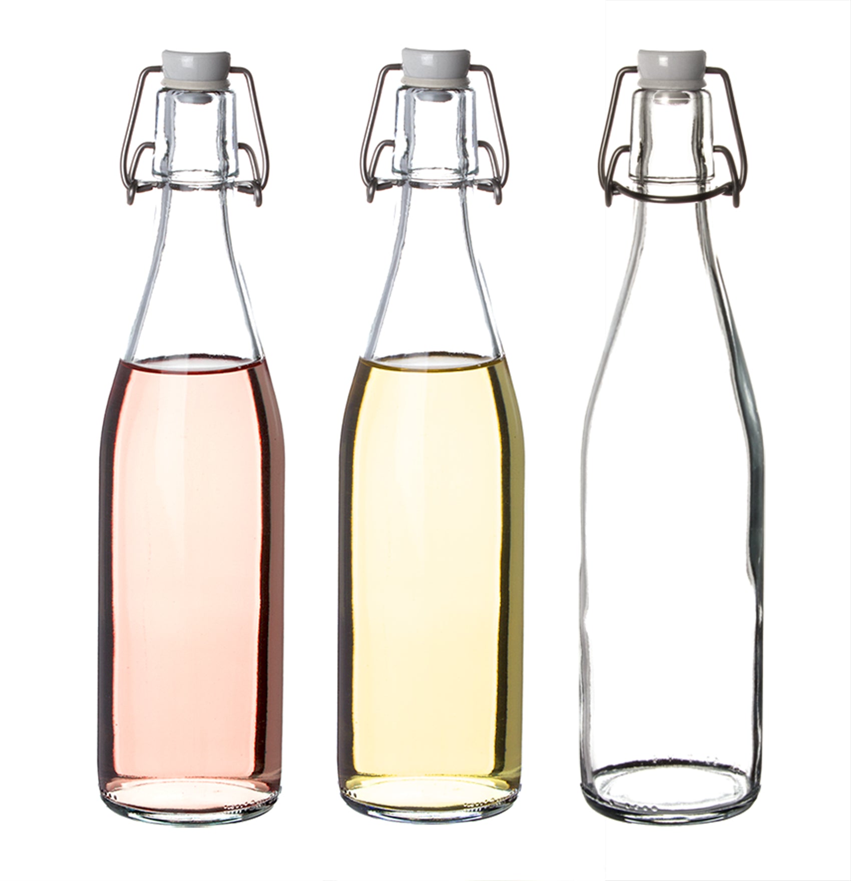 BigDean Bügelflaschen 6x 500 ml Glasflaschen luftdicht