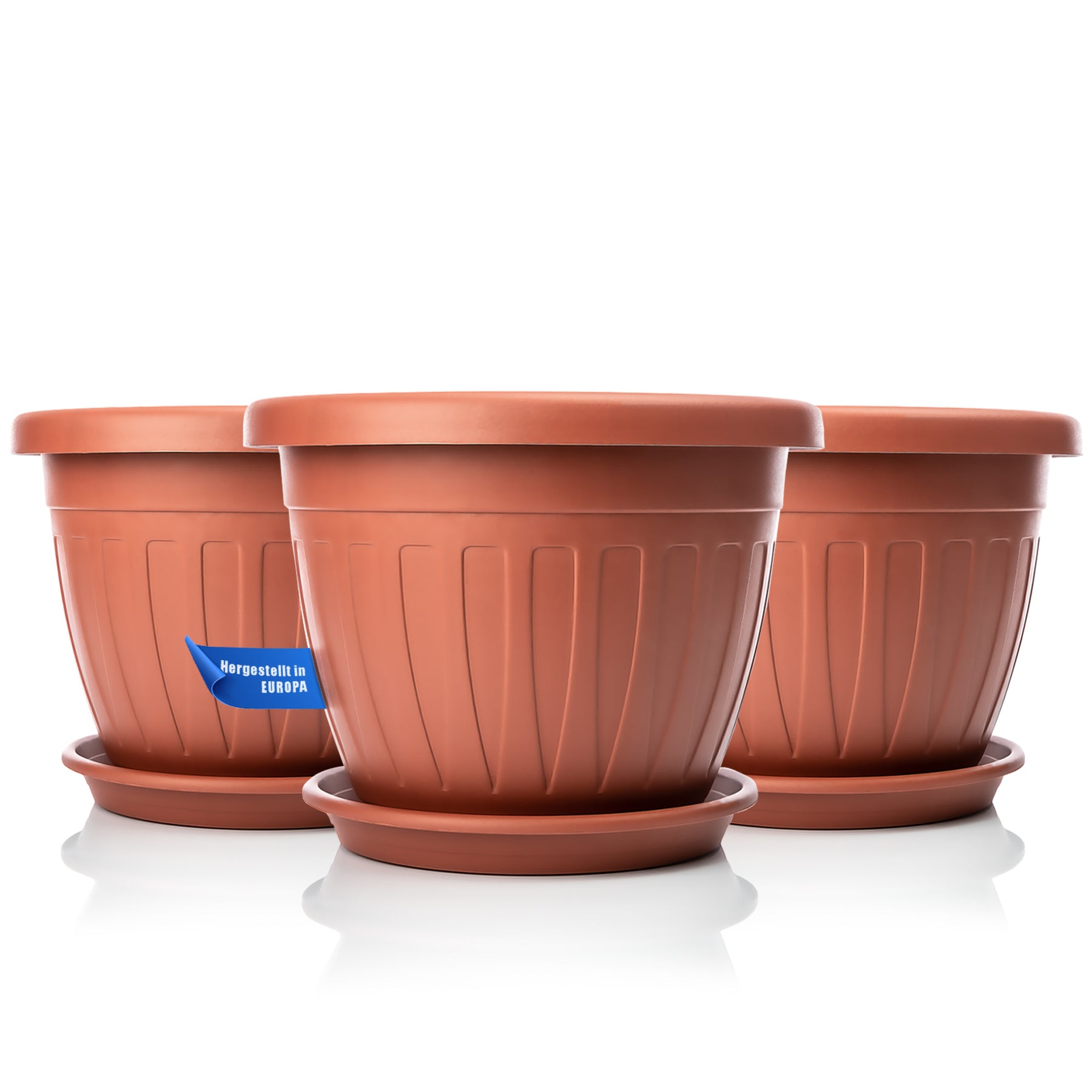 BigDean Blumentopf Untersetzer rund 50cm terracotta 3x