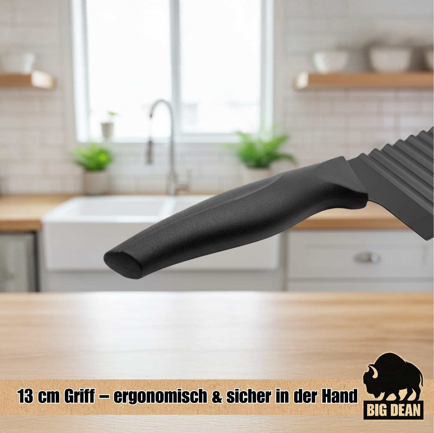 BigDean Küche Wellenschneider Edelstahl Pommes Gemüse 29cm